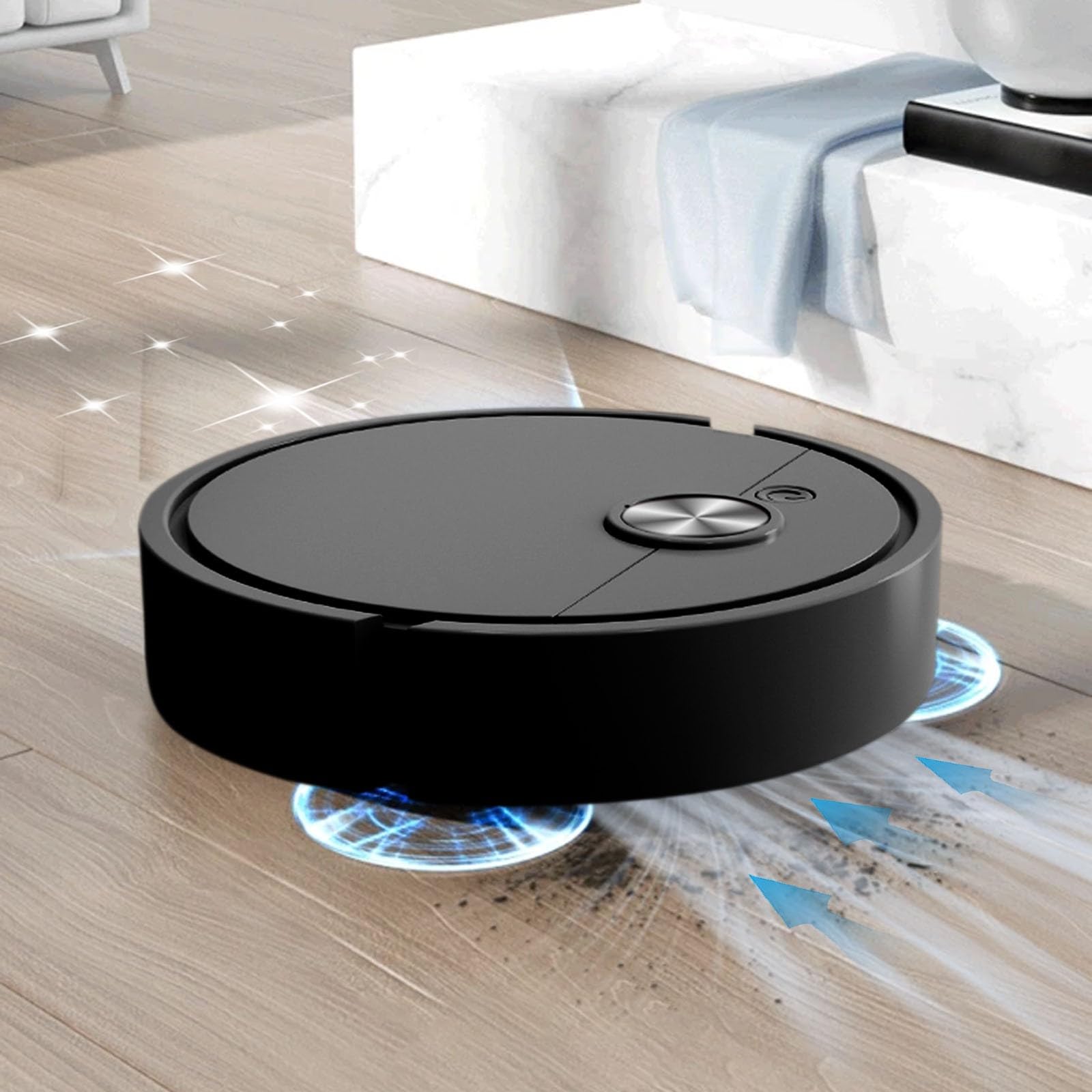 Mini Robot Vacuum Cleaner - 3-in-1 Mopping & Sweeping Robot with Powerful Suction for Hard Floors, Pet Hair & Carpets | Perfect for Home Cleaning, Pet Owners & Busy Families