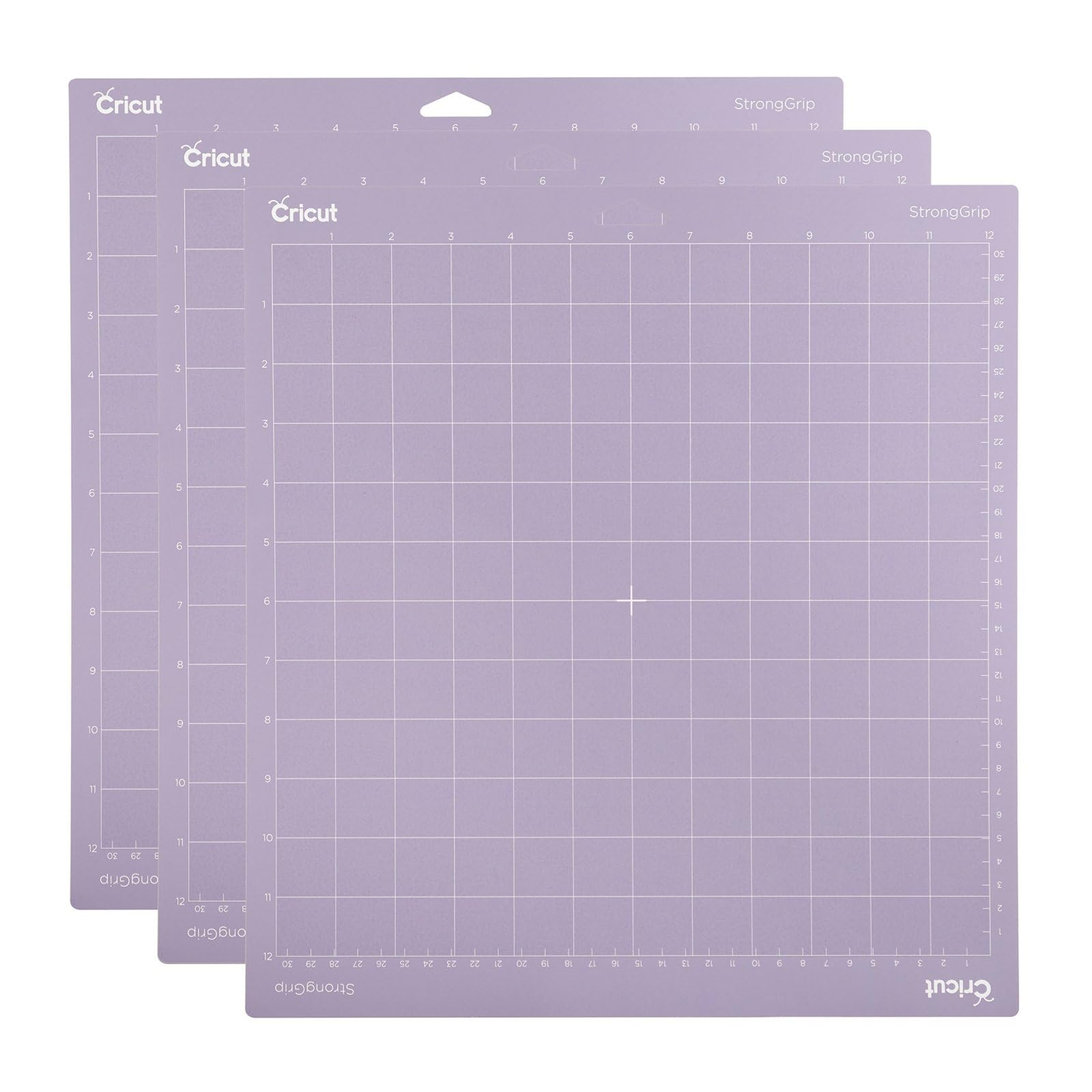 Cricut StrongGrip Cutting Mat 12x12 Inch - Heavy Duty Craft Mat for Cricut Maker & Explore Machines - Works with Cardstock, Vinyl, Matboard & More - Reusable with Clear Protective Film - 3 Pack - Perfect for Scrapbooking, DIY Projects & Crafting