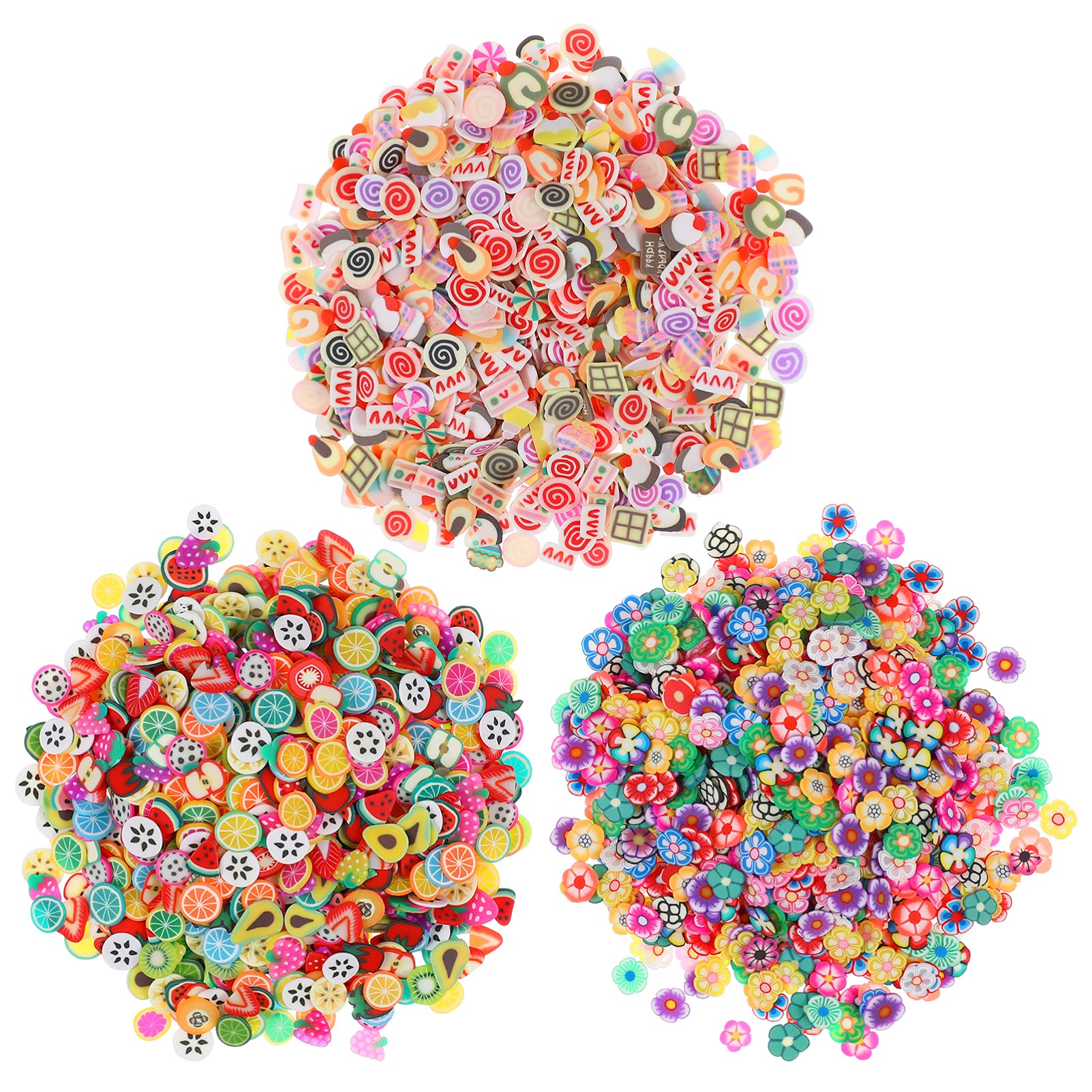Lurrose 3000pcs Mini Fruit Slices for Nail Art - Polymer Clay Decorations, 3D Plum Petals, DIY Nail & Cake Decorations - Perfect for Manicures, Flower Clay Art, and Creative Crafting