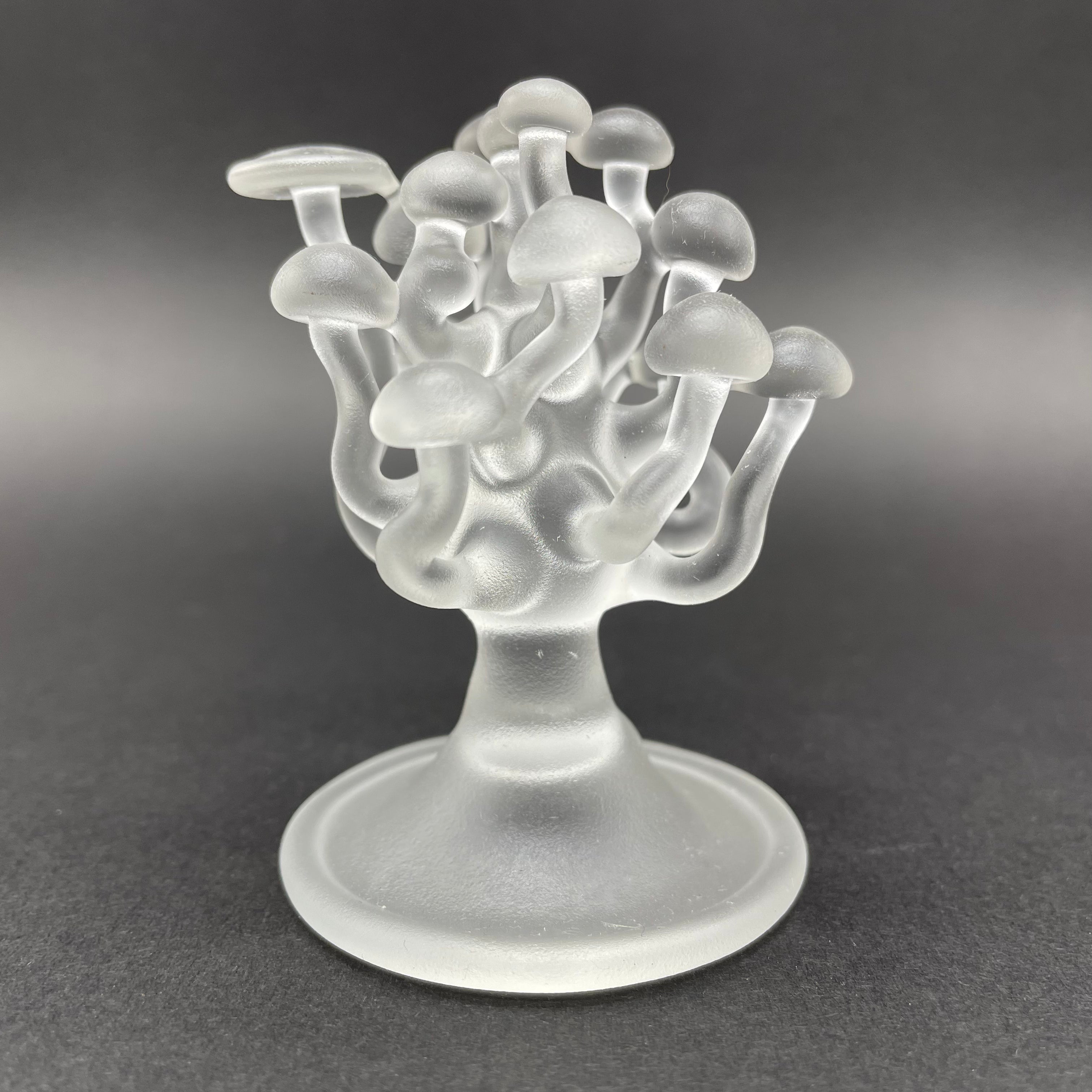 Handmade Small Glass Mushroom Sculpture - Decorative Art Piece for Home, Office & Garden Decor - Perfect for Tabletop, Shelf & Outdoor Display