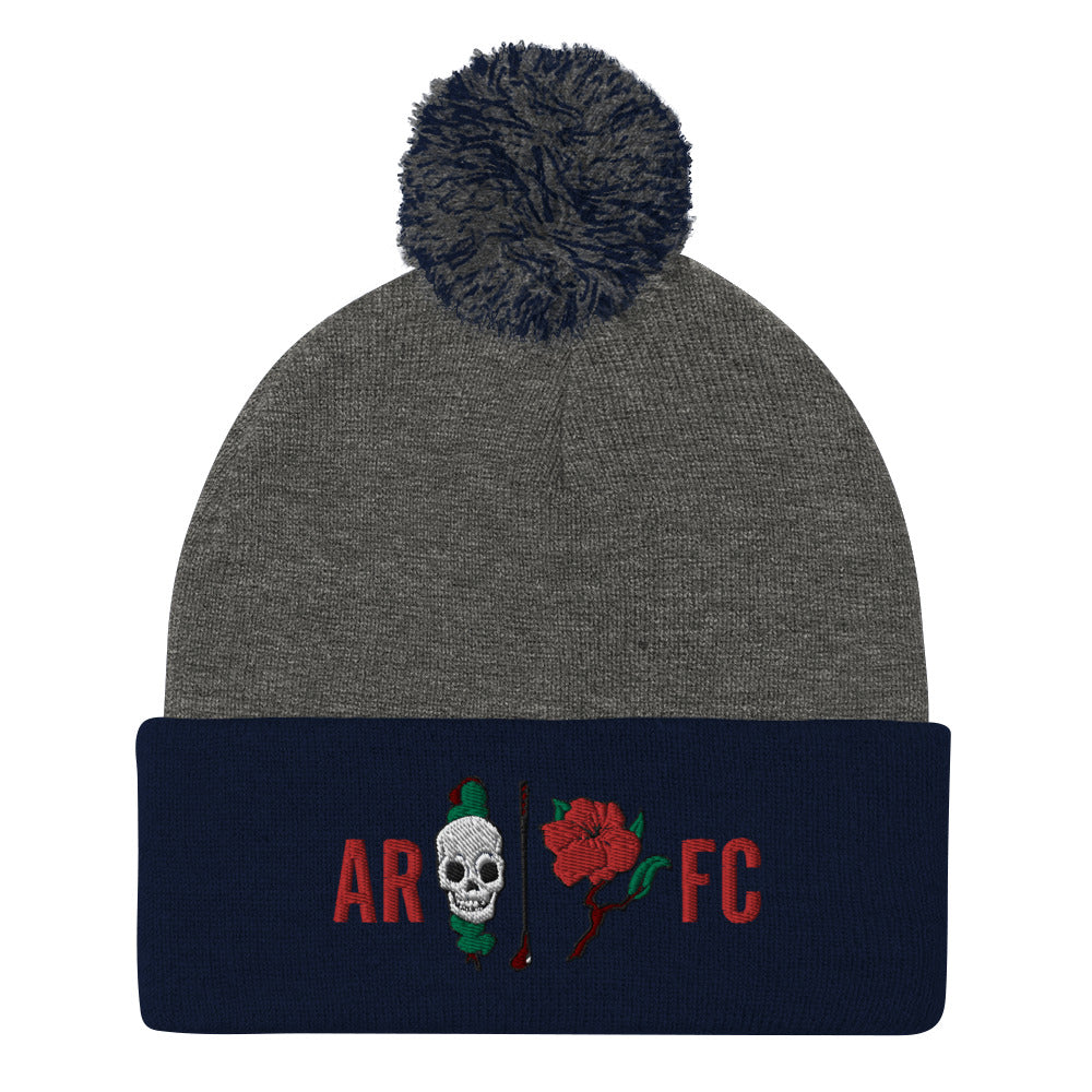 Augusta RFC Pom Pom Beanie - Warm Winter Knit Hat for Men & Women - Soft Acrylic Yarn - Unisex Slouchy Beanie for Outdoor Activities, Skiing, Snowboarding & Casual Wear