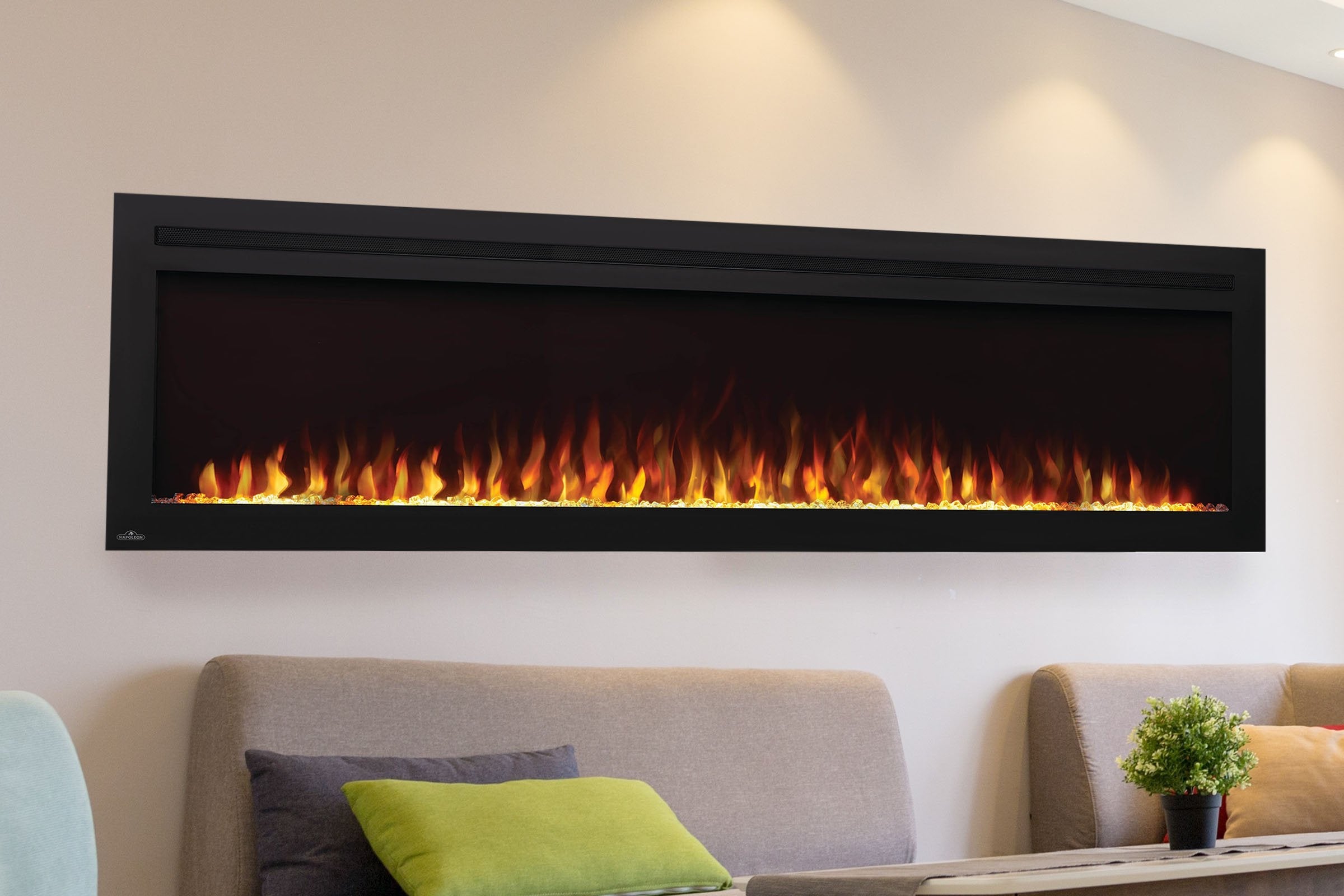 Napoleon PurView 72 Inch Wall Mount Electric Fireplace - Modern Recessed Heater for Living Room, Bedroom & Office | Energy Efficient Indoor Heating Solution
