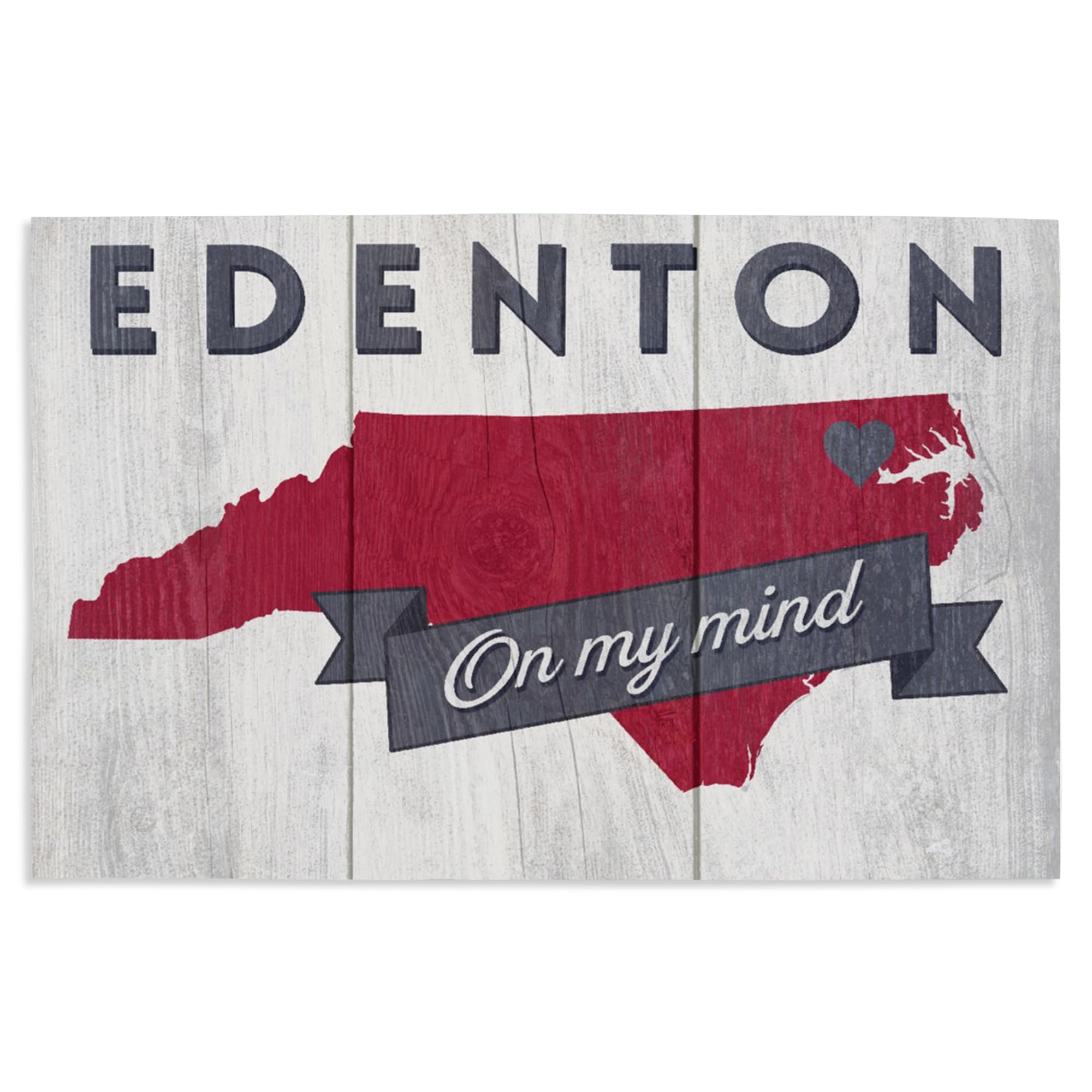 Lantern Press 16x24 Inch Giclee Art Print - Edenton North Carolina Landscape Wall Decor | State on My Mind Artwork | Perfect for Living Room, Bedroom & Office Decor