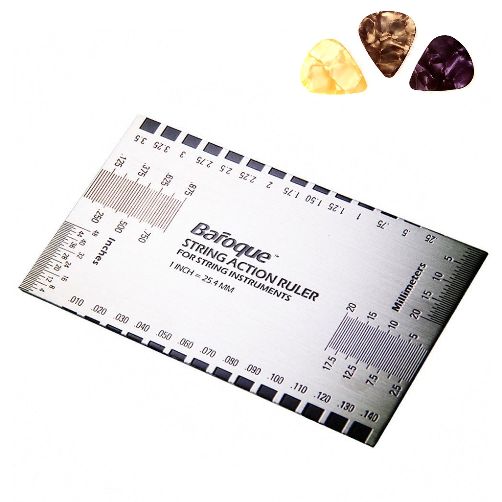 **String Action Gauge Ruler - Precision Guitar Height Measuring Tool for Setup & Repair (Guitar, Ukulele, Bass, Banjo, Mandolin) - Perfect for Luthiers & Musicians**