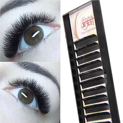 Professional THINK SHOW 3D Volume Eyelash Extensions - 12 Lines/Tray (0.05-0.25mm, 8-15mm) - Individual False Lashes for Natural & Dramatic Eye Makeup - Perfect for Bridal, Party & Special Occasions