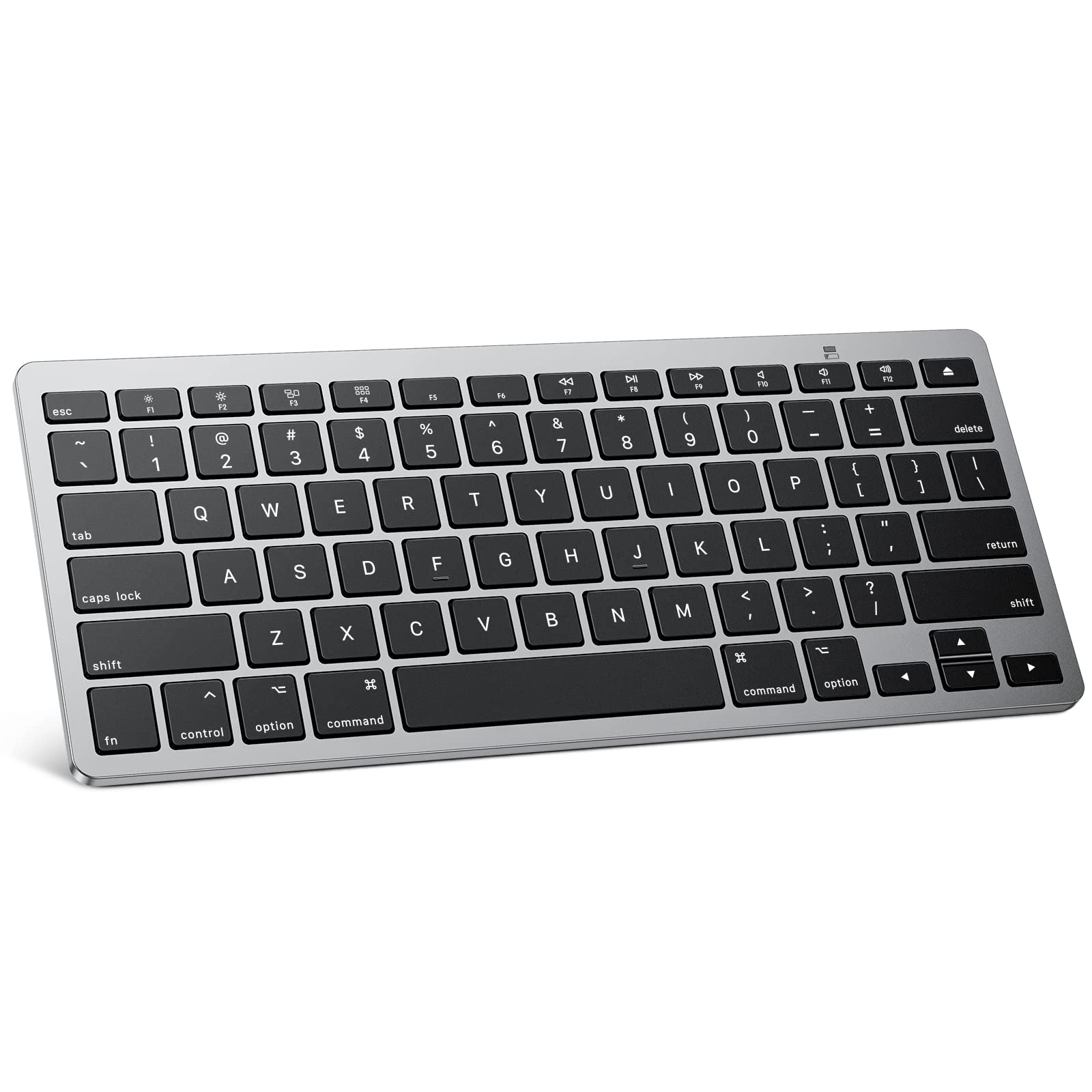 OMOTON Bluetooth Wireless Keyboard for MacBook Pro/Air, iMac, Mac Mini & PC - Slim Compact Design with Grey Finish | Perfect for Home Office, Travel & Coffee Shop Work