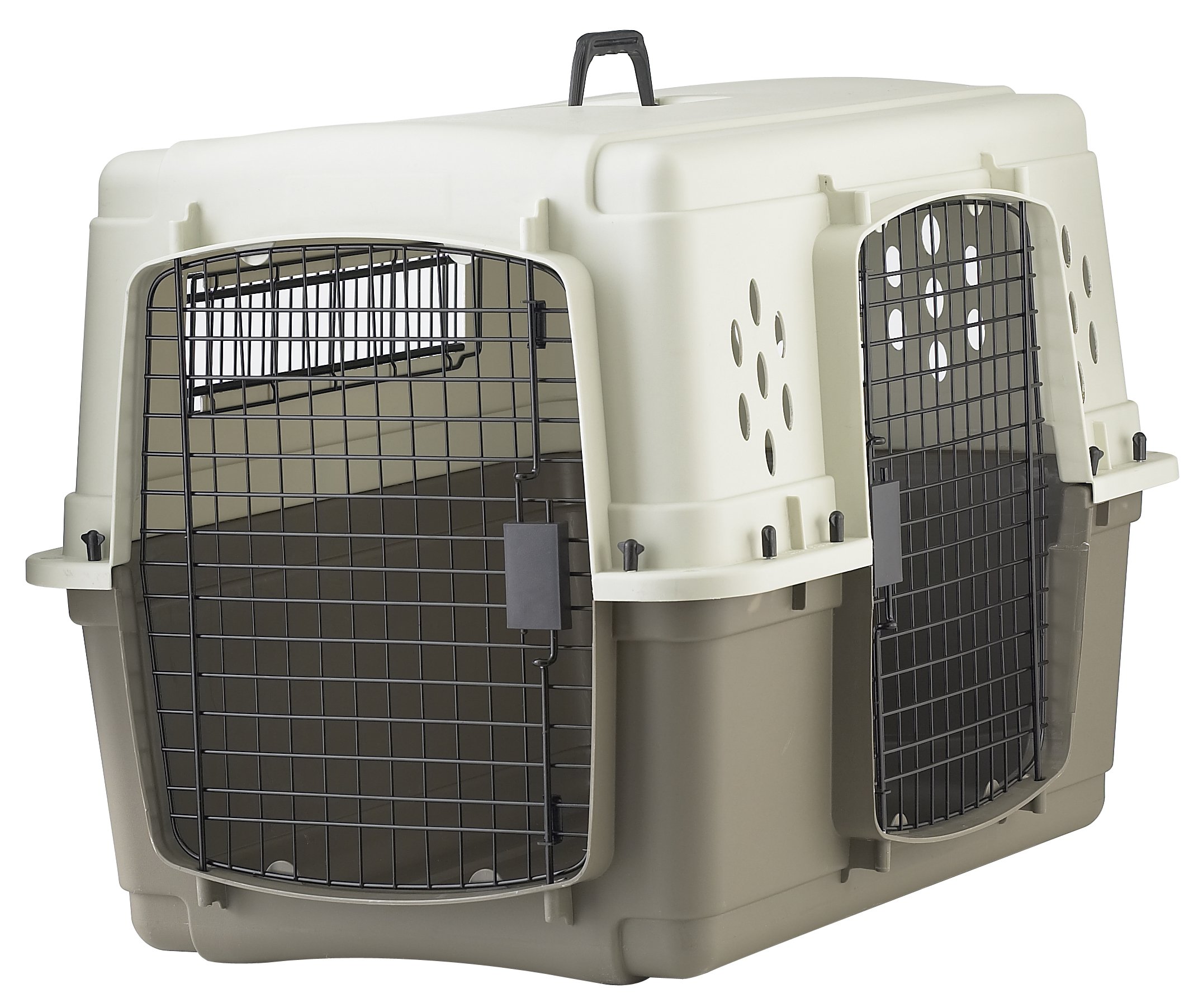 Pet Lodge® Two Door Dog Crate - Airline Approved Travel Kennel with Side Entry | Easy to Clean Medium Dog Cage for Pets Up to 50 lbs | Perfect for Home, Travel & Vet Visits