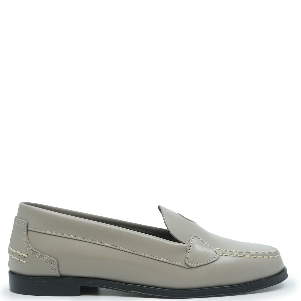 Confetti Gray Heart Embroidered Loafers for Women - Comfortable Slip-On Casual Shoes with Cute Heart Design - Perfect for Office, Dating & Everyday Wear