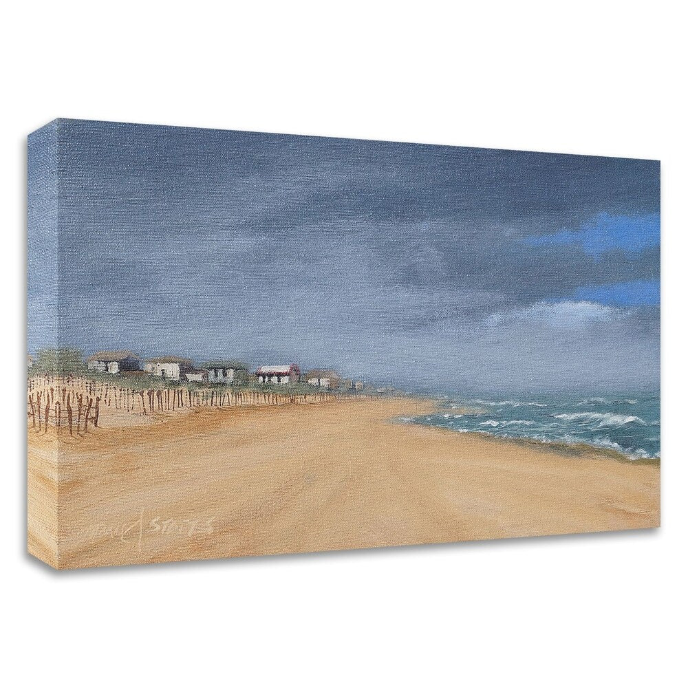 Beach Houses and Surf by Thomas Stotts - Stretched Canvas Wall Art Print - Ready to Hang - Coastal Decor for Living Room, Bedroom & Beach House