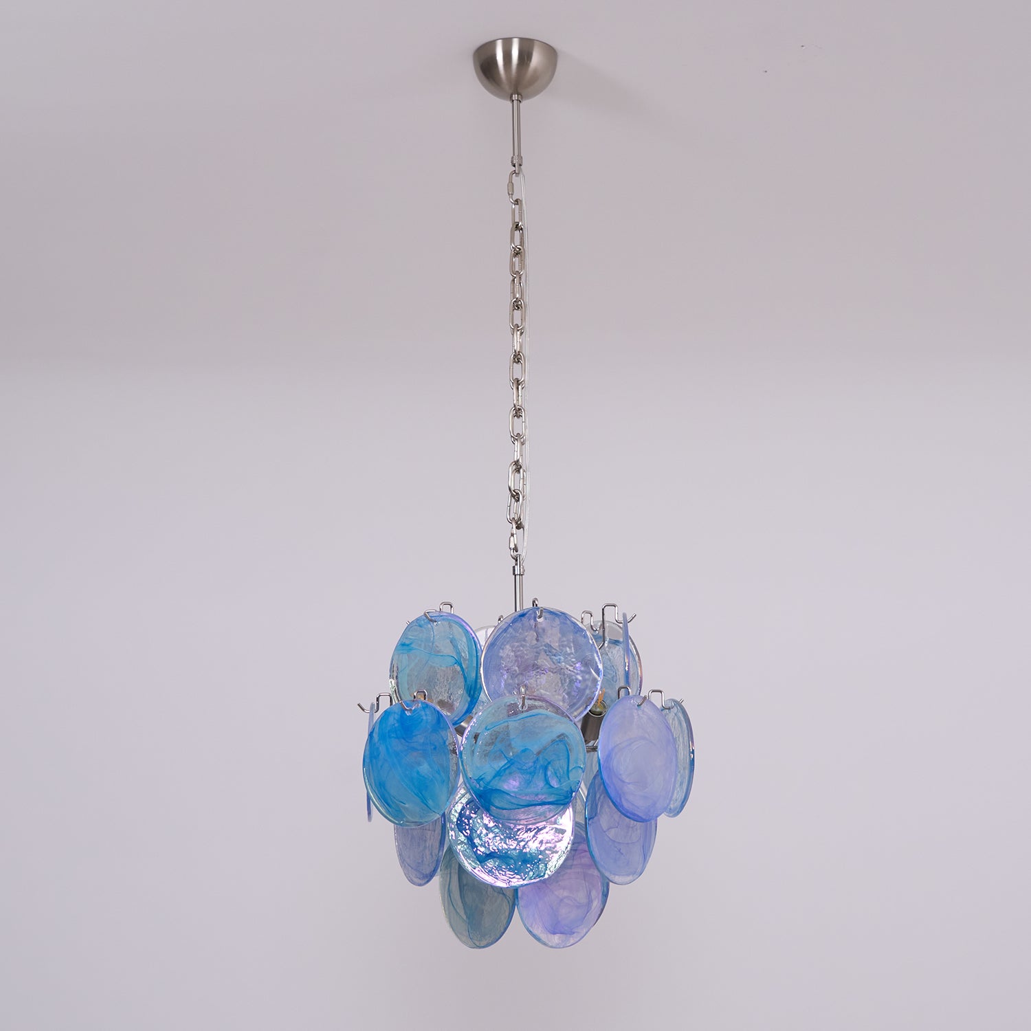 Elegant Aqua Blue Glass Murano Chandelier - Handcrafted Italian Lighting Fixture for Dining Room, Bedroom & Luxury Home Decor
