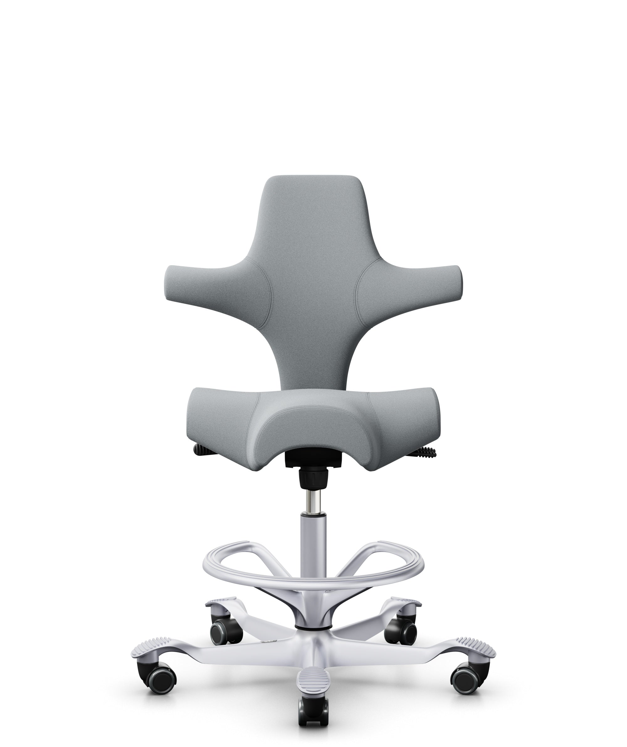 HÅG Capisco 8106 Ergonomic Office Chair - Adjustable Height with Optional Footrest - Grey Mesh Back Support - Perfect for Home Office, Coworking Spaces & Creative Workstations