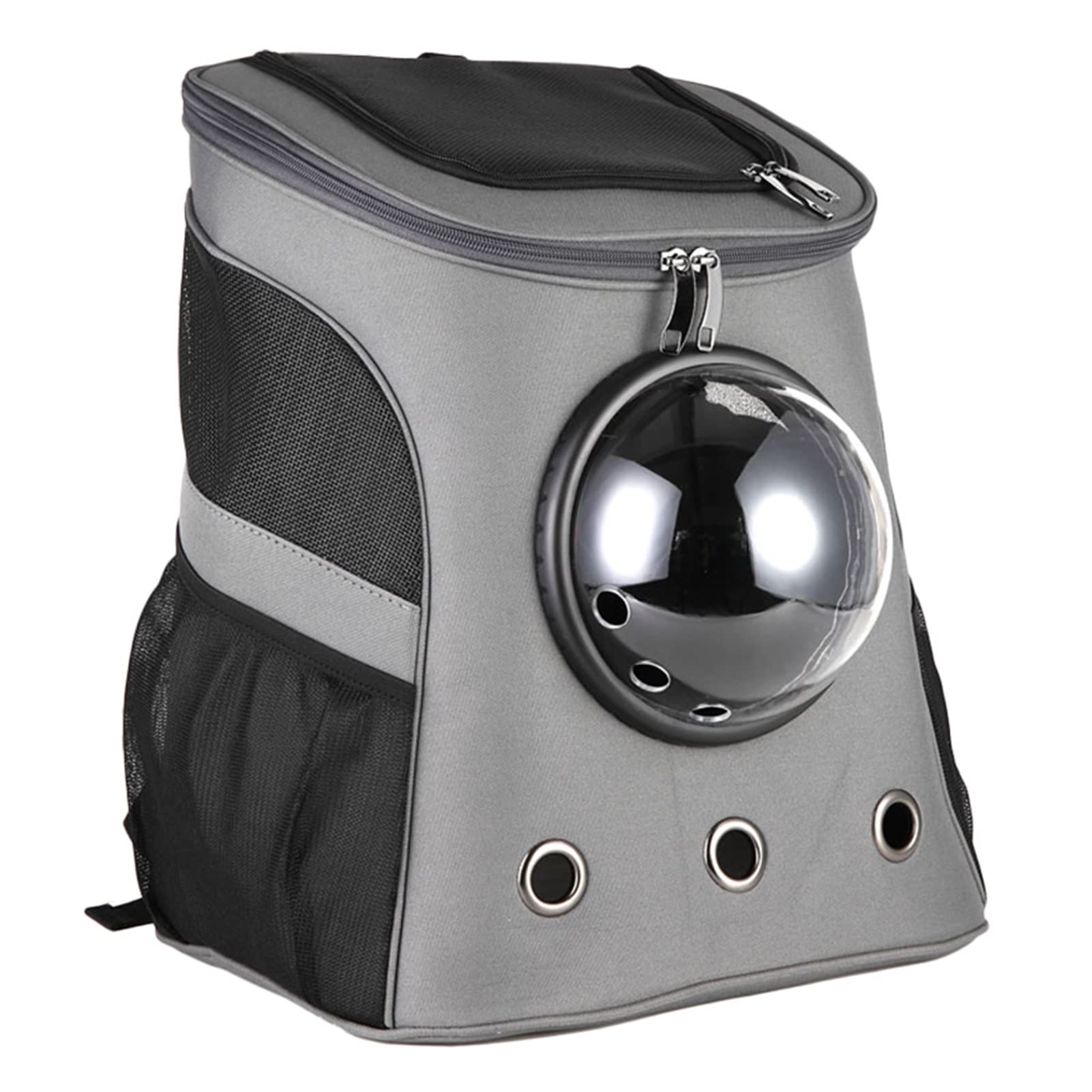 Lightweight Breathable Pet Backpack Carrier for Cats & Dogs - Grey Large Size | Perfect for Outdoor Travel, Hiking & Daily Commutes