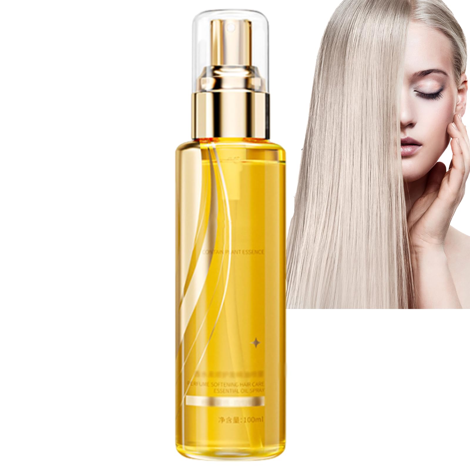 Long-Lasting Hair Softening Essential Oil Spray - Nourishing & Silky Hair Treatment with Natural Oils for Dry, Damaged Hair - Perfect for Daily Use, Styling & Frizz Control