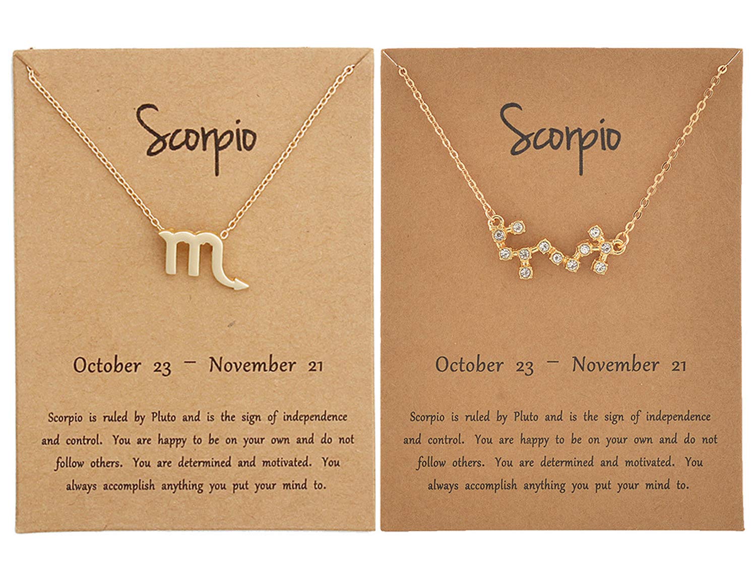 2pcs Zodiac Necklace - 12 Constellation Pendant Necklace for Women & Girls, Perfect Birthday Gift & Astrology Jewelry (Great for Daily Wear, Parties & Special Occasions)