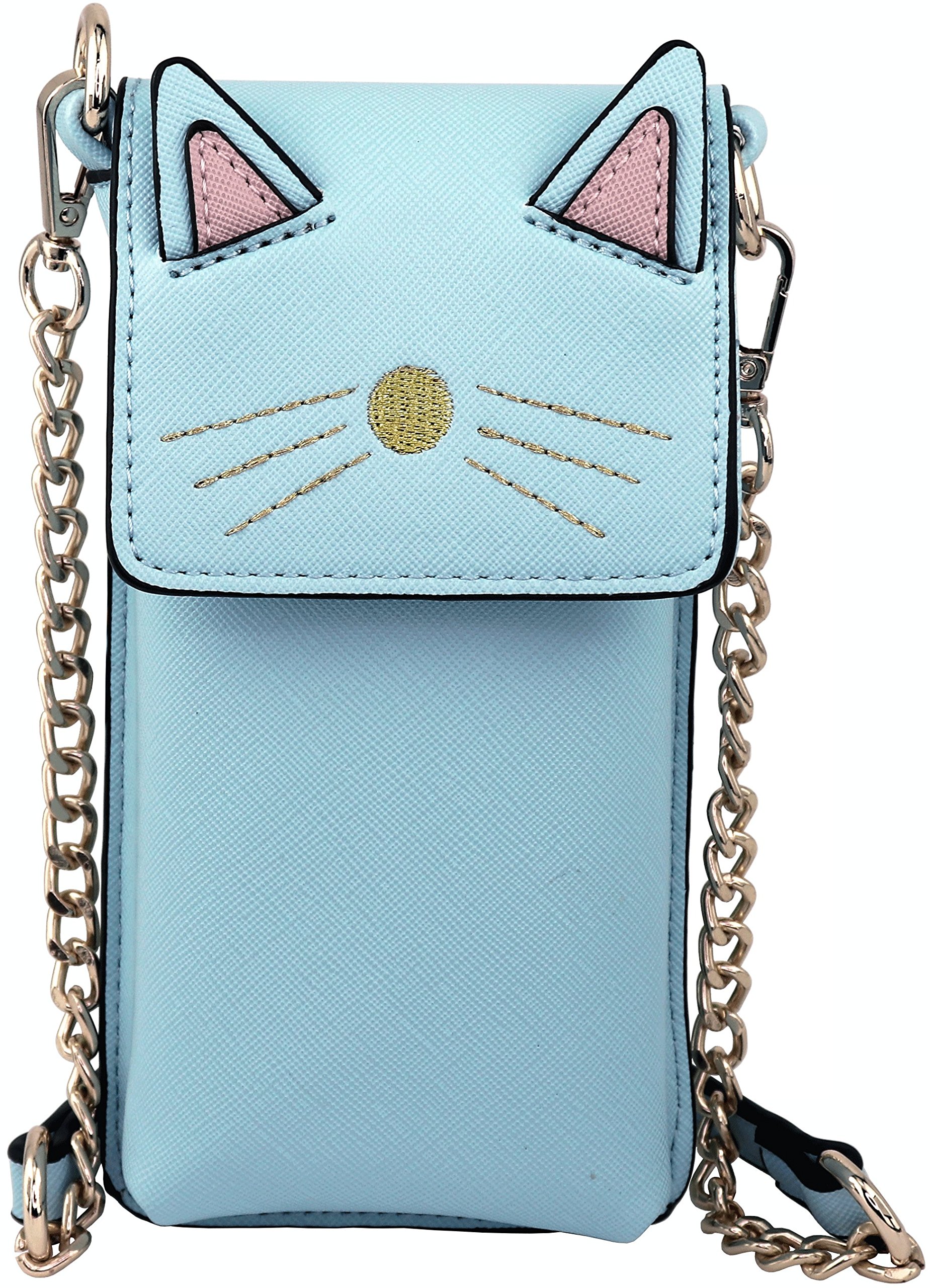 B BRENTANO Vegan Saffiano Leather Cat Crossbody Phone Purse for Women - Stylish Animal Print Shoulder Bag for iPhone, Wallet & Essentials - Perfect for Work, Travel & Everyday Use