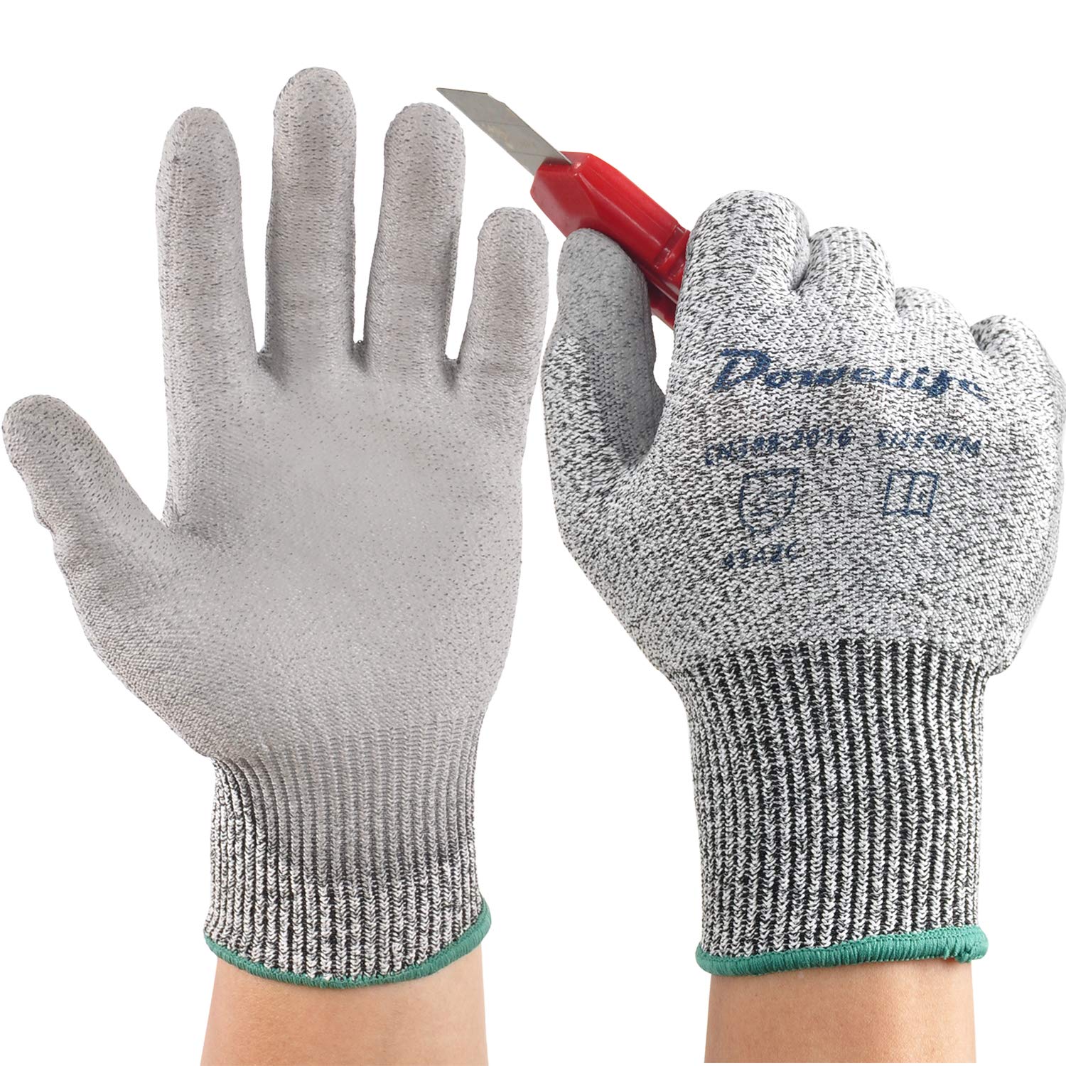 Cut Resistant Work Gloves for Men & Women - Durable Mechanics Gloves, Comfortable Gardening & Fishing Gloves - Medium Grey - Perfect for Construction, Landscaping, Automotive Repair & Outdoor Activities