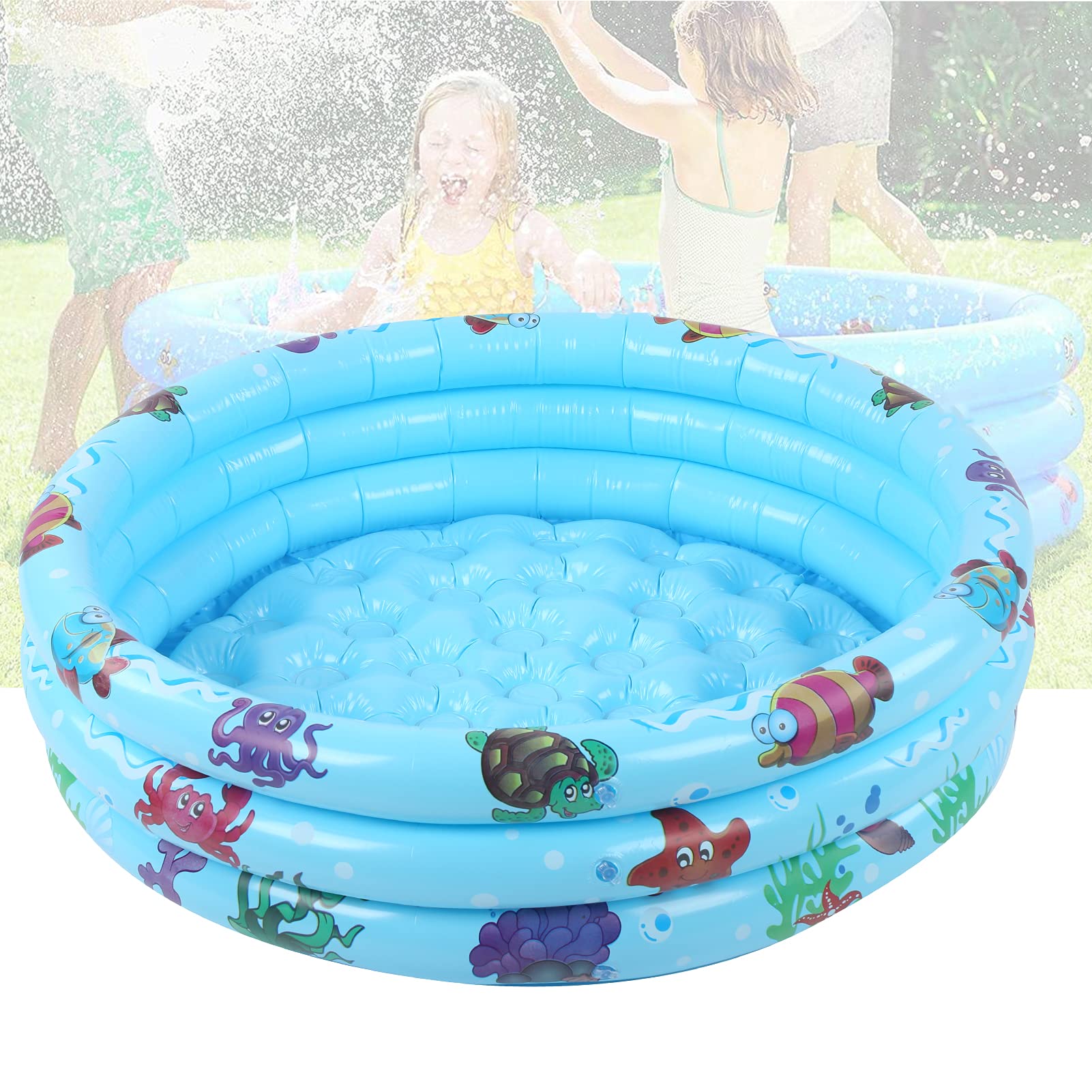 LZKW Inflatable Baby Pool - Thickened 90cm Safe Blue Swimming Pool for Toddlers & Kids - Perfect for Indoor, Outdoor, Bath Time & Summer Water Play