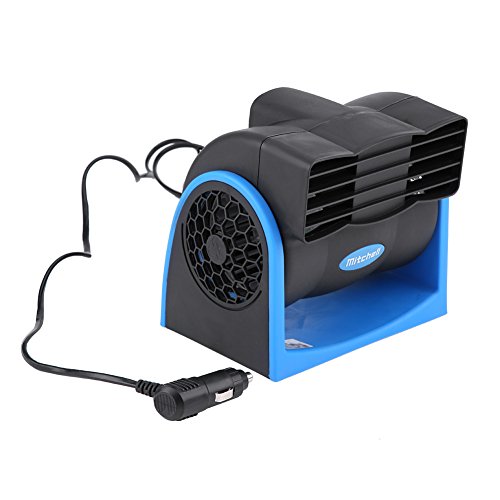12V Car Cooling Fan - Adjustable Speed Electric Auto Fan for Vehicle Cooling System - Mini Silent Air Cooler (Black & Blue) - Perfect for Overheating Prevention & Engine Temperature Control