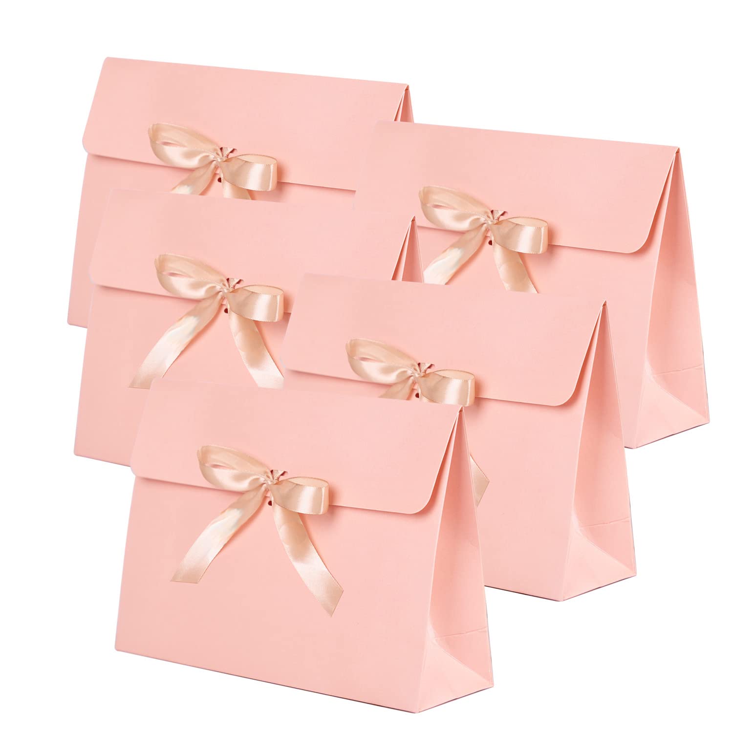 Elegant Pink Kraft Paper Gift Envelope with Ribbon - 11x8x3.5inch (28x21x9cm) for Scarf, Gloves, Shirts & Gift Wrapping - Perfect for Birthday, Wedding & Christmas Presents