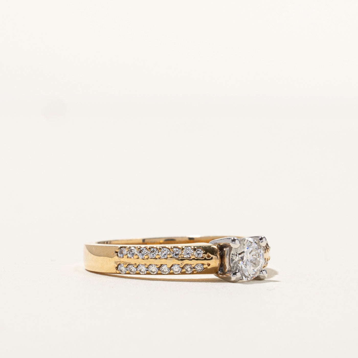 0.58ctw Solitaire Diamond Ring with Accent Stones - Size 6 | Elegant Engagement & Wedding Ring for Women | Perfect for Proposals, Anniversaries & Special Occasions