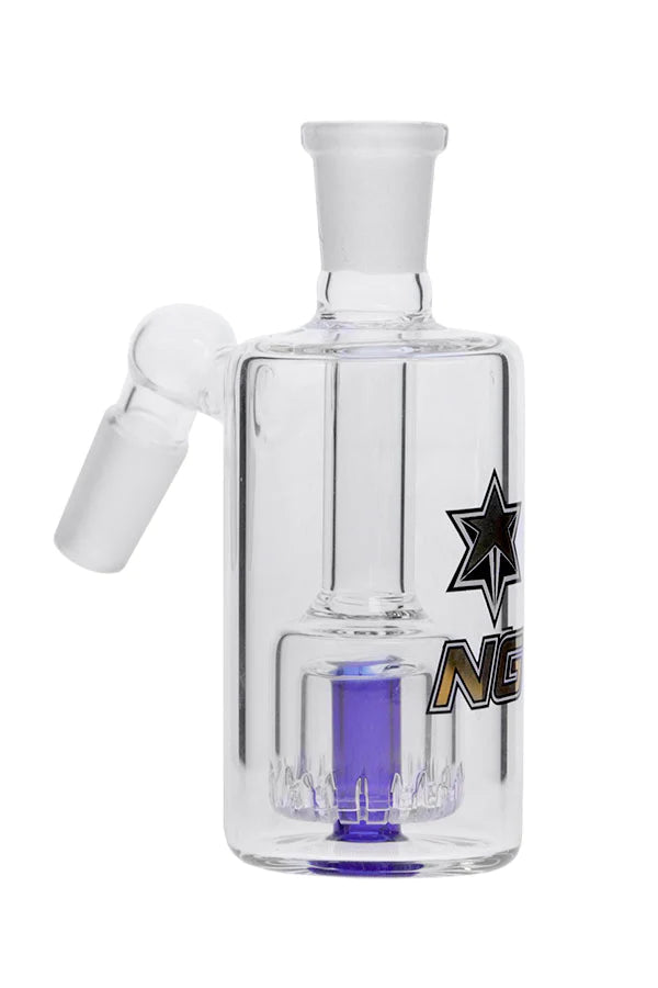 Premium 14mm Blue Double Wall Glass Ash Catcher for Bongs - Perfect for Smooth & Cool Hits with Water Filtration, Ideal for Dry Herb & Concentrate Use