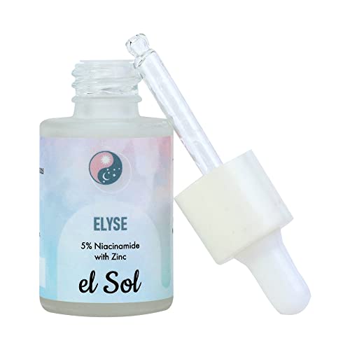 El Sol Cela Elyse 5% Niacinamide & Zinc Anti-Aging Cream - Reduces Fine Lines, Wrinkles & Age Spots, Fades Acne Scars, Vegan Vitamin C Face Moisturizer - Perfect for Daily Skincare Routine & Nighttime Repair