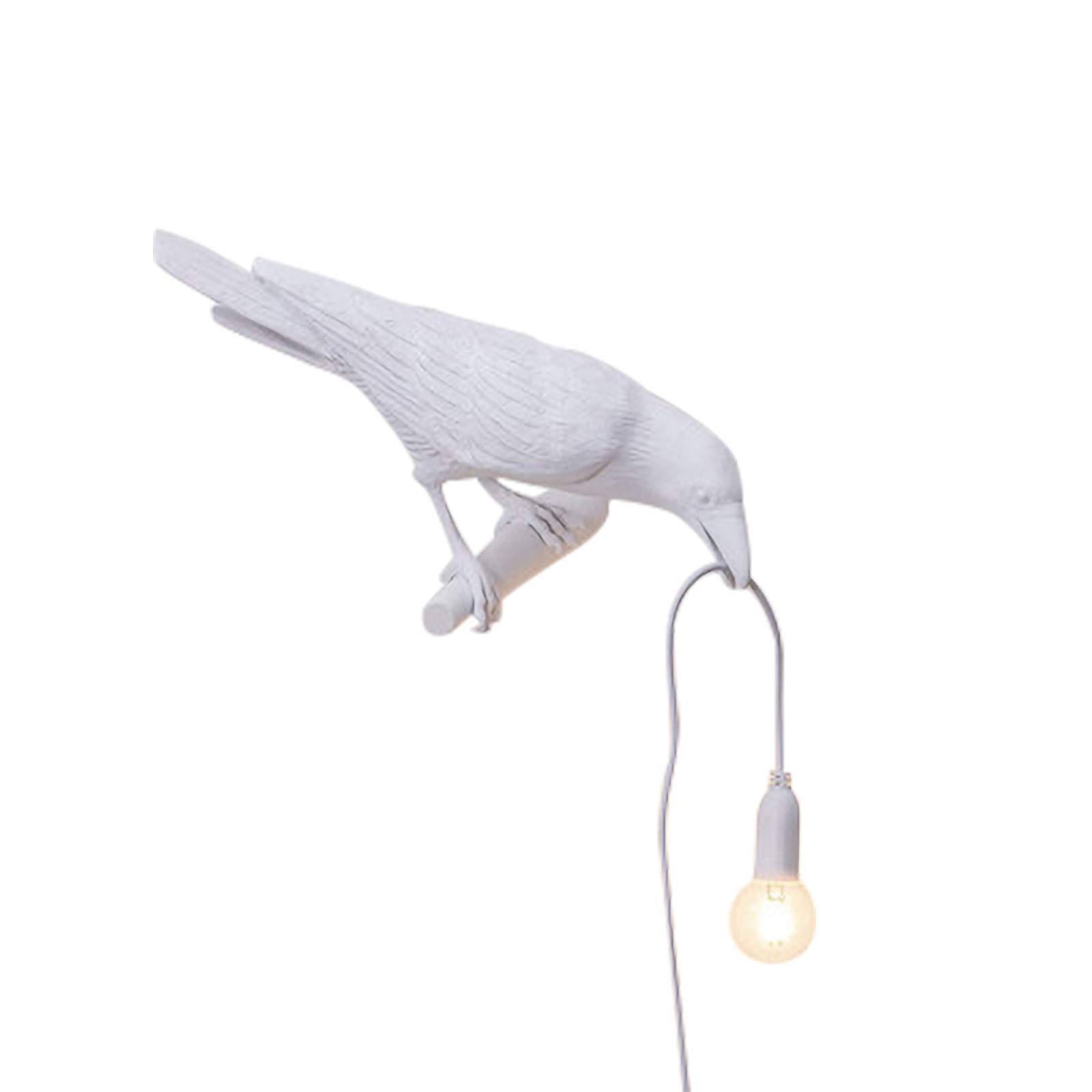 Decorative Crow Light Wall Lamp - 8 Styles Two-Tone Bird Adjustable Wall & Table Lamp for Home, Living Room, Bedroom - Perfect for Gothic Decor & Cozy Ambiance (White/04)