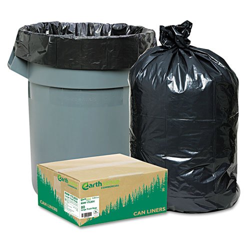 Earthsense Commercial Recycled Heavy-Duty 33 Gallon Trash Bags (9 Mil, 32.5 x 40 Inches, Black) - 80 Count for Yard Waste, Construction Debris & Large Household Garbage - Ideal for Landscaping, Renovation & Commercial Use