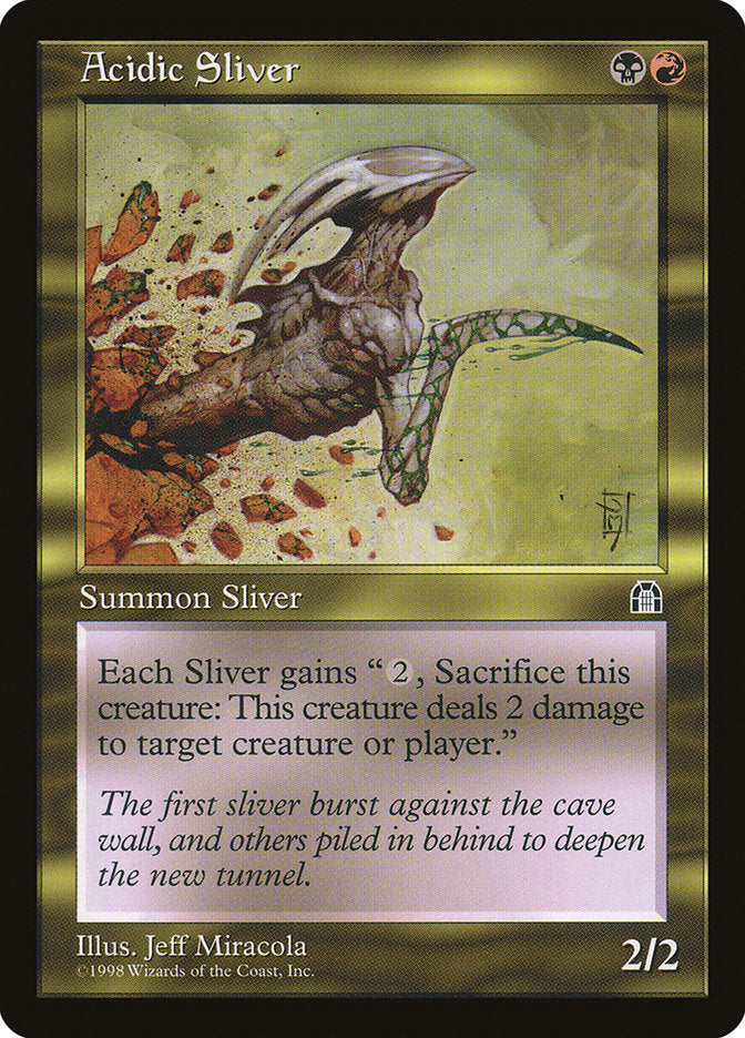 Acidic Sliver - Stronghold MTG Card | Powerful Magic: The Gathering Creature for Competitive Deck Building & Strategy Games