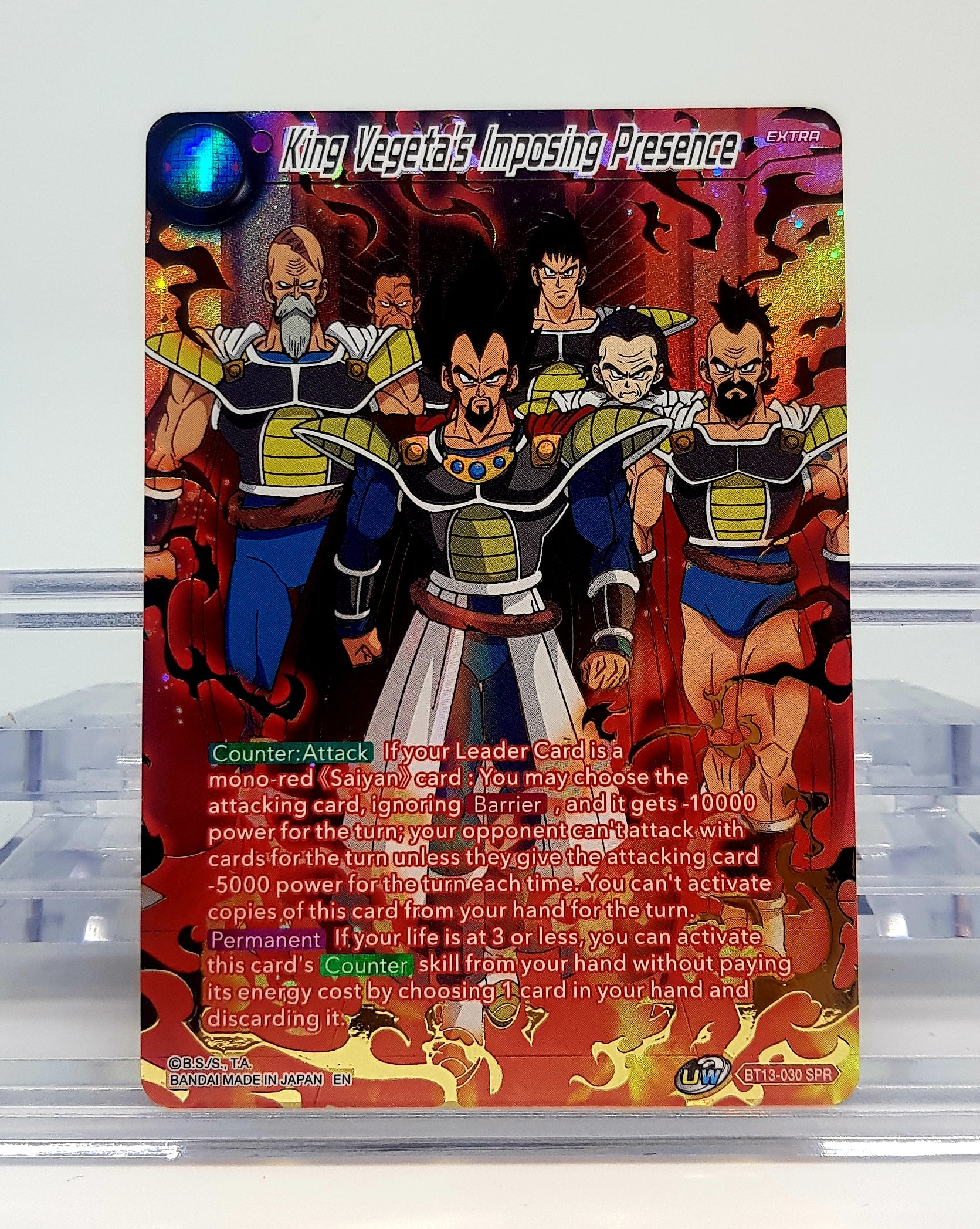 Dragon Ball Super King Vegeta Foil Card BT13-030 SPR - Rare Collectible for Anime Fans & TCG Players | Perfect for Tournaments & Display