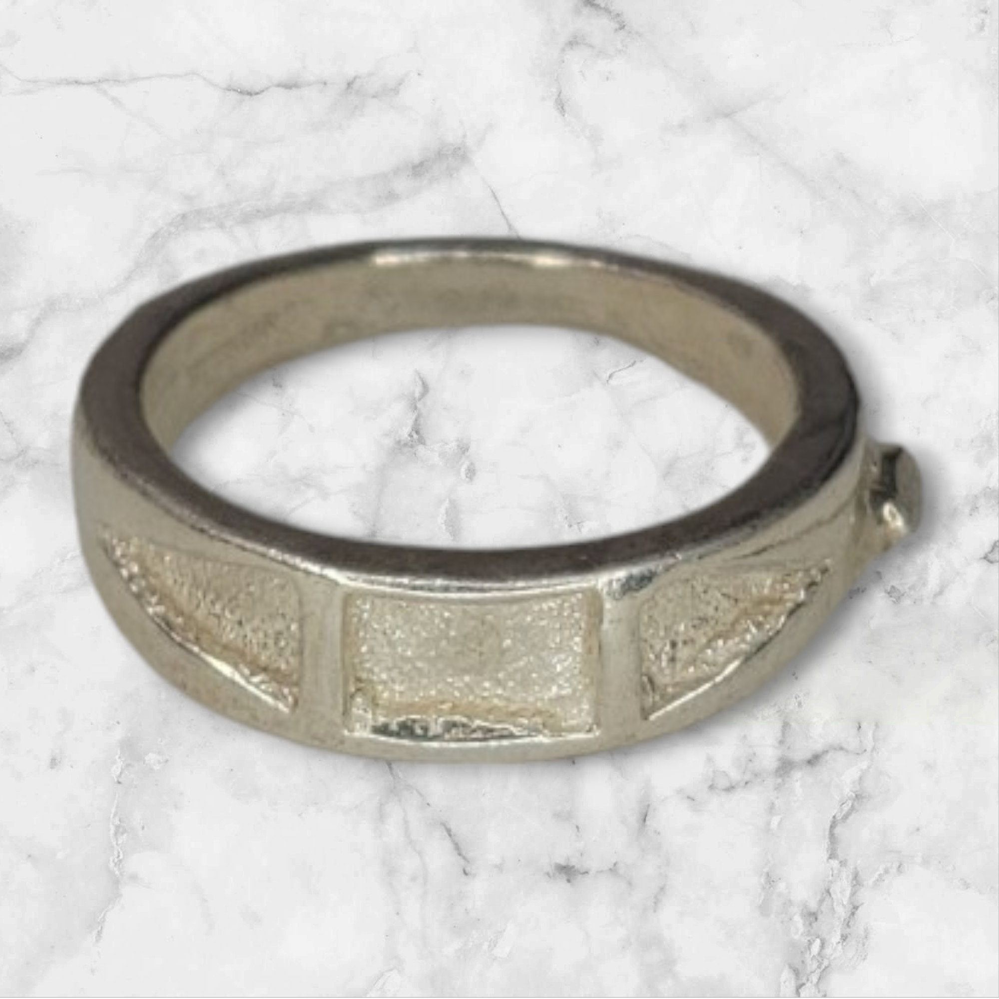 Sterling Silver Inlay Rectangle & Triangle Blank Settings - Rough Cast DIY Jewelry Making, Empty Ring Blanks for Carving & Engraving - Size 6 - Perfect for Silversmiths, Jewelry Designers & Crafters (Ideal for Custom Rings, Pendants & Handmade Jewelry Projects)
