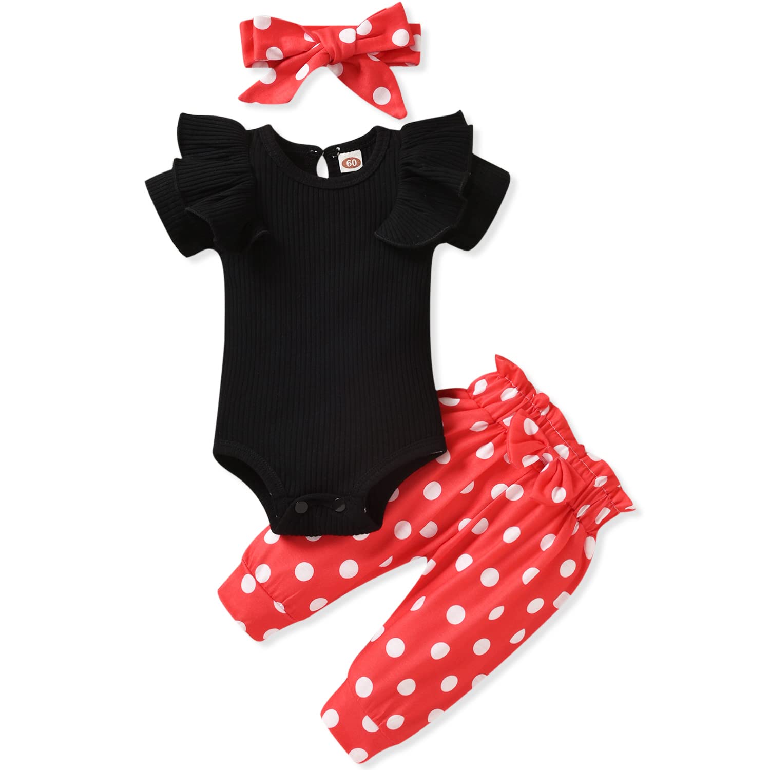 Preemie Newborn Baby Girls Outfits - Ribbed Romper Bodysuit & Pants Set with Ruffles for Spring & Summer | Perfect for Photoshoots, Special Occasions & Everyday Wear