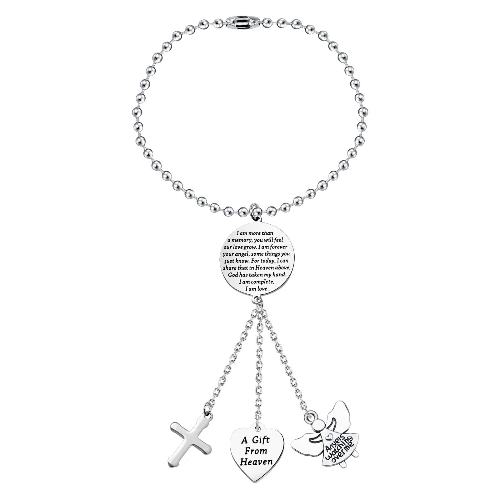 Guardian Angel Memorial Car Charm - Forever Your Angel Pendant for Rearview Mirror - Sympathy Gift for Loss of Loved One | Perfect for Memorial, Funeral, or Keepsake Remembrance