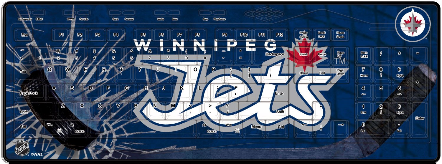 NHL Winnipeg Jets Wireless Keyboard for Gaming & Office Use