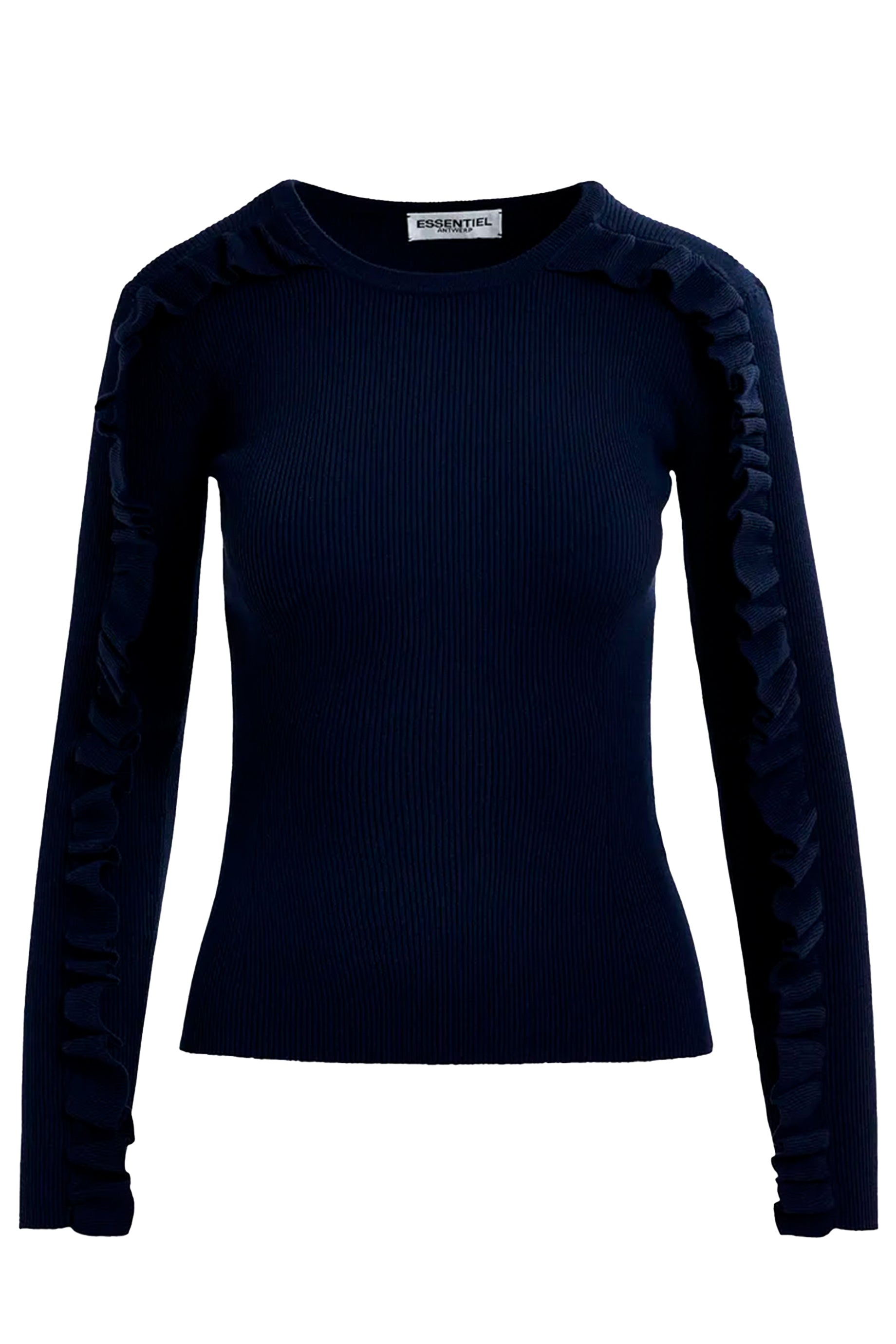 Essentiel Antwerp Hilly Knit Sweater in Sapphire Blue - Women's Casual Pullover for Fall & Winter Fashion | Perfect for Office Wear, Date Nights & Cozy Weekends