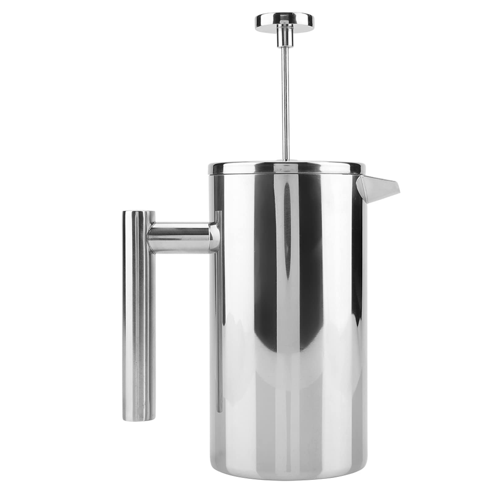 Stainless Steel French Press Coffee Maker - 800ML & 1000ML Double Wall Insulated Coffee & Tea Pot for Home, Office, Camping & Gifts - Silver Press Coffee Pot with Heat Retention