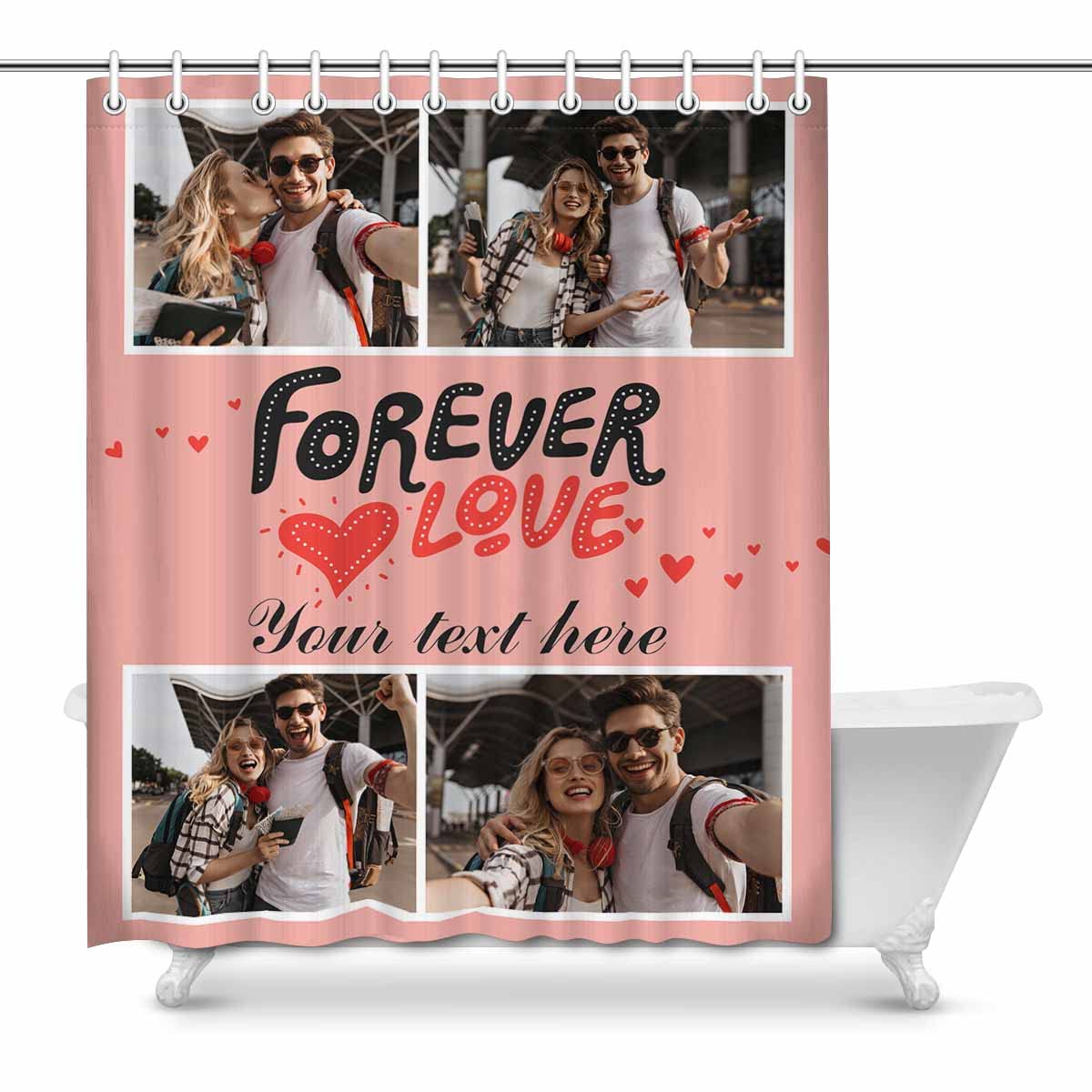 Custom Photo Shower Curtain - Waterproof Bathroom Decor for Personalized Home
