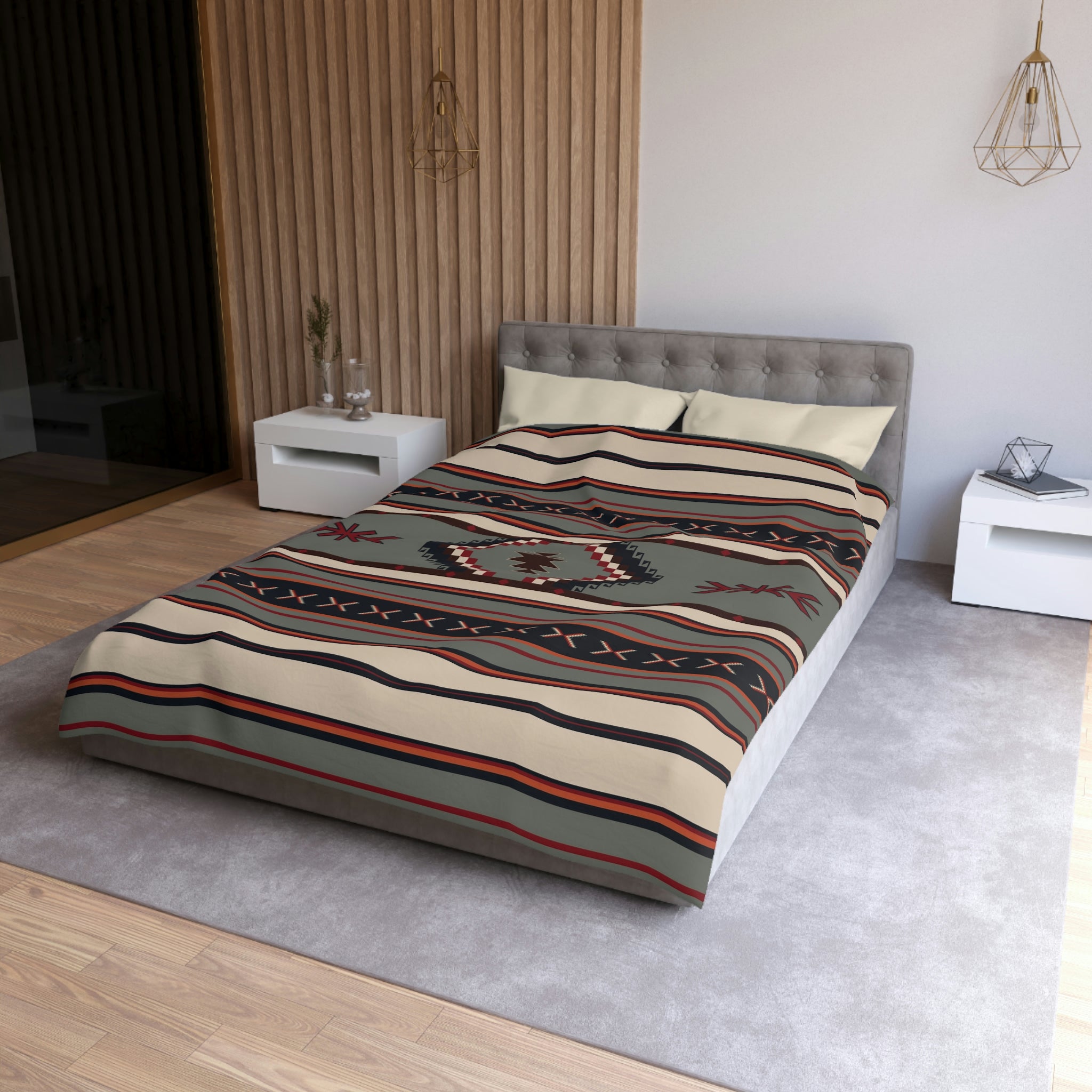 Mohave Desert Microfiber Duvet Cover Set - Southwestern Style Bedding Comforter Cover for Queen/King Size - Perfect for Boho Bedroom Decor & Southwest Themed Homes