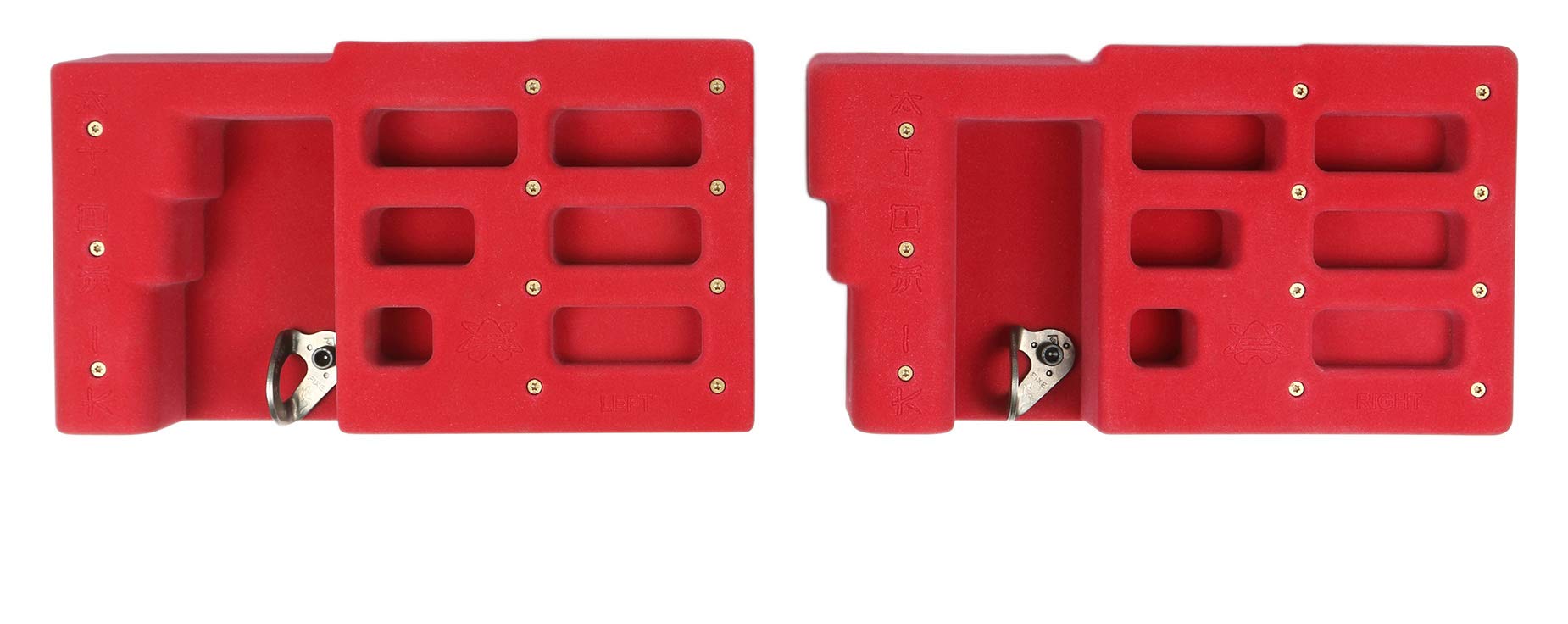 Atomik Red 2-Piece Rock Climbing Hangboard Set with 3 Rows for Grip & Strength Training - Perfect for Home Gym & Climbing Enthusiasts
