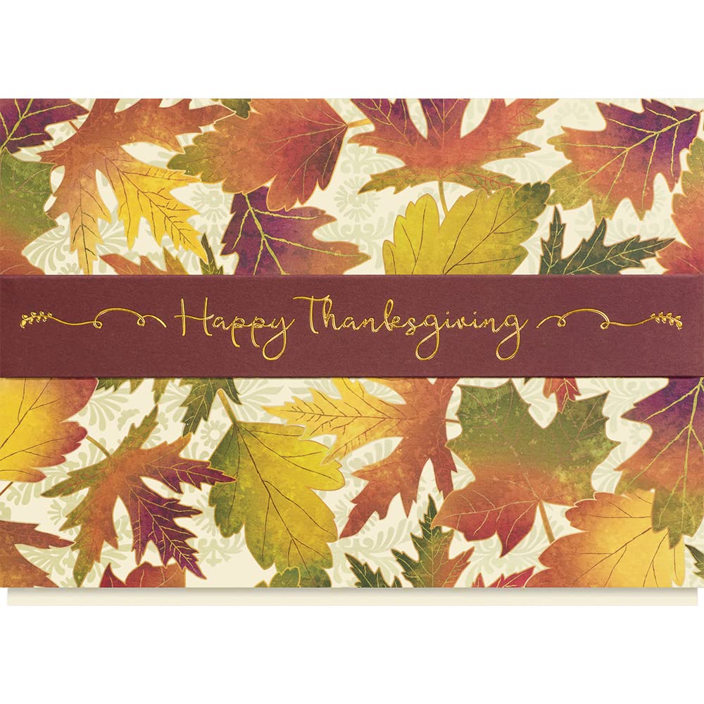 25 Personalized Thanksgiving Greeting Cards with Foil-Lined Envelopes - Bulk Holiday Thank You Cards for Business Clients, Friends & Family - Perfect for Office Gifts, Customer Appreciation & Thanksgiving Celebrations