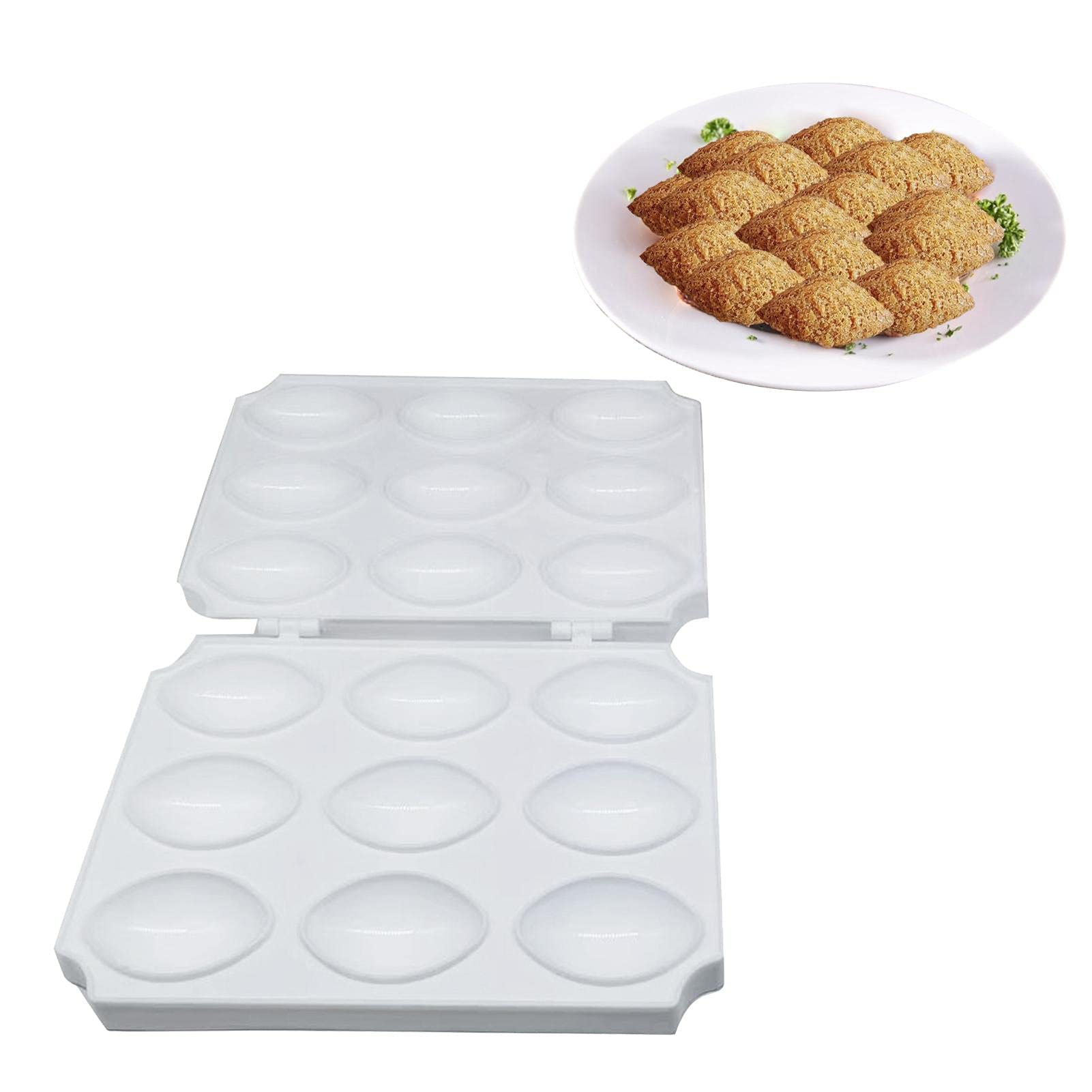 Greatideal 9-Grid Meatball Mold – Large Kibbeh Press Maker – Plastic Manual Meatloaf Press Tool for Homemade Fried Kibbeh – Perfect for Middle Eastern Cooking & Party Food Prep