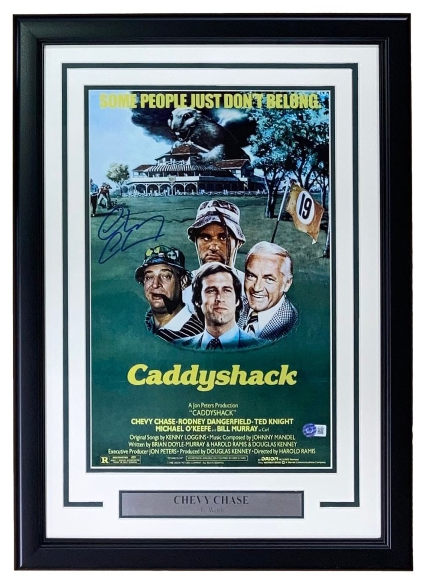Chevy Chase Autographed Framed 11x17 Caddyshack Movie Poster - Limited Edition Collectible for Movie Fans & Home Theater Decor