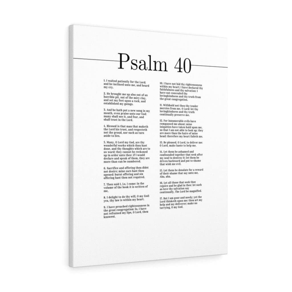 Trust in The Lord Psalm 40 Christian Wall Art - Bible Verse Print for Home Decor - Inspirational Scripture Gift for Wedding, Housewarming & Faith-Based Encouragement