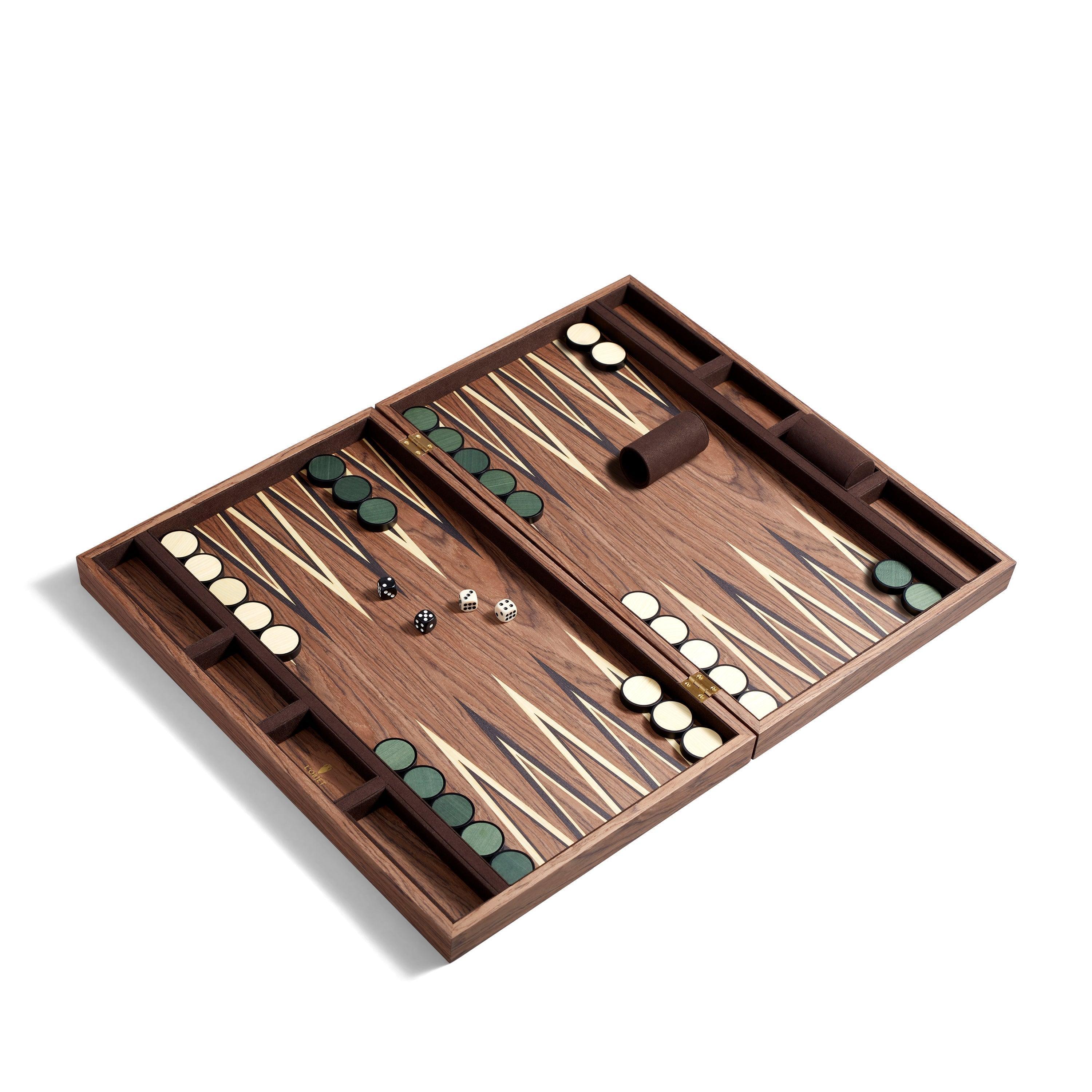 Premium Matis Backgammon Set - Classic Wooden Board Game with 30 Checkers, 4 Dice & Doubling Cube - Perfect for Family Game Nights, Travel & Gifts