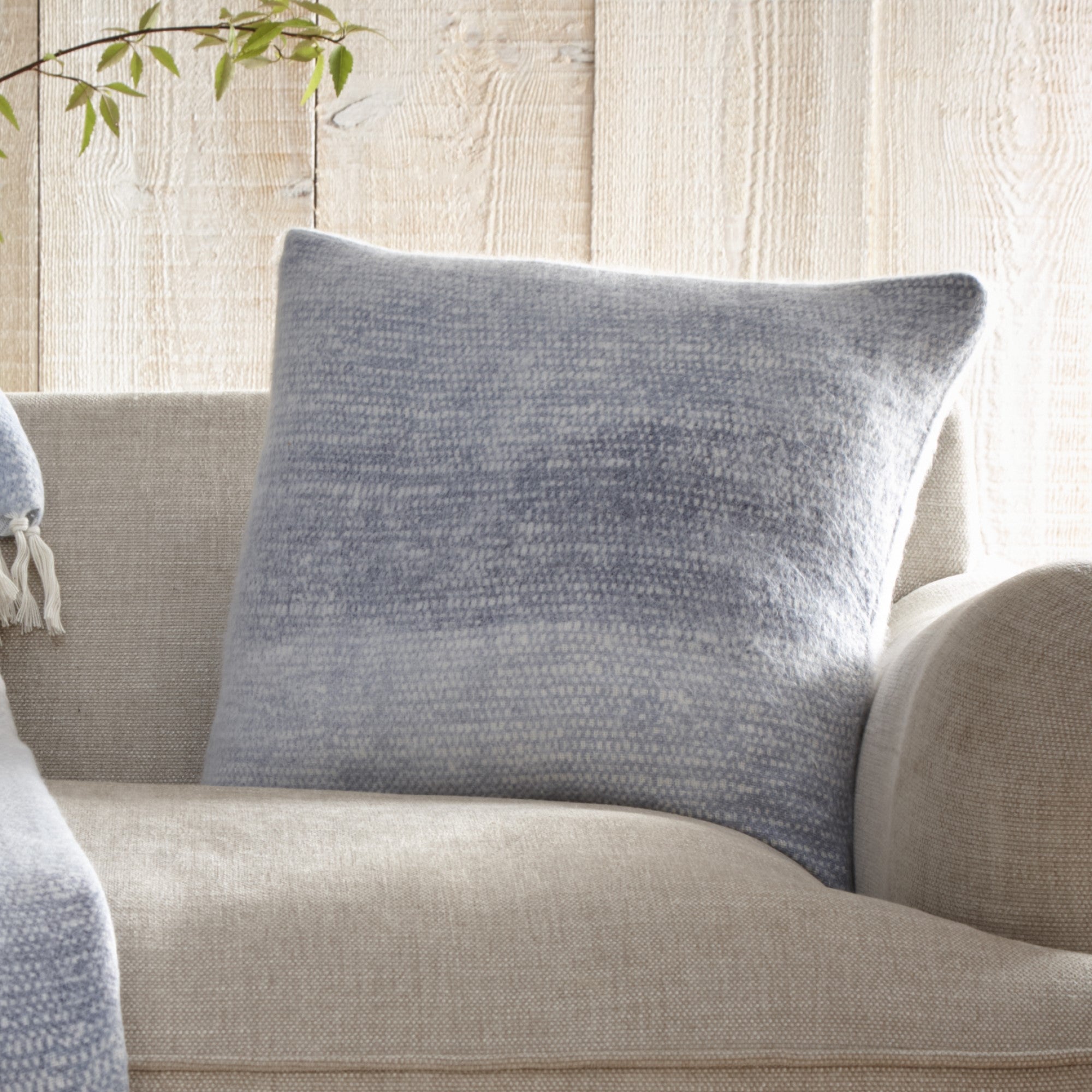 Drift Home Bretton Blue Throw Pillow Cushion - Soft & Stylish Decorative Accent for Sofa, Bed, or Chair