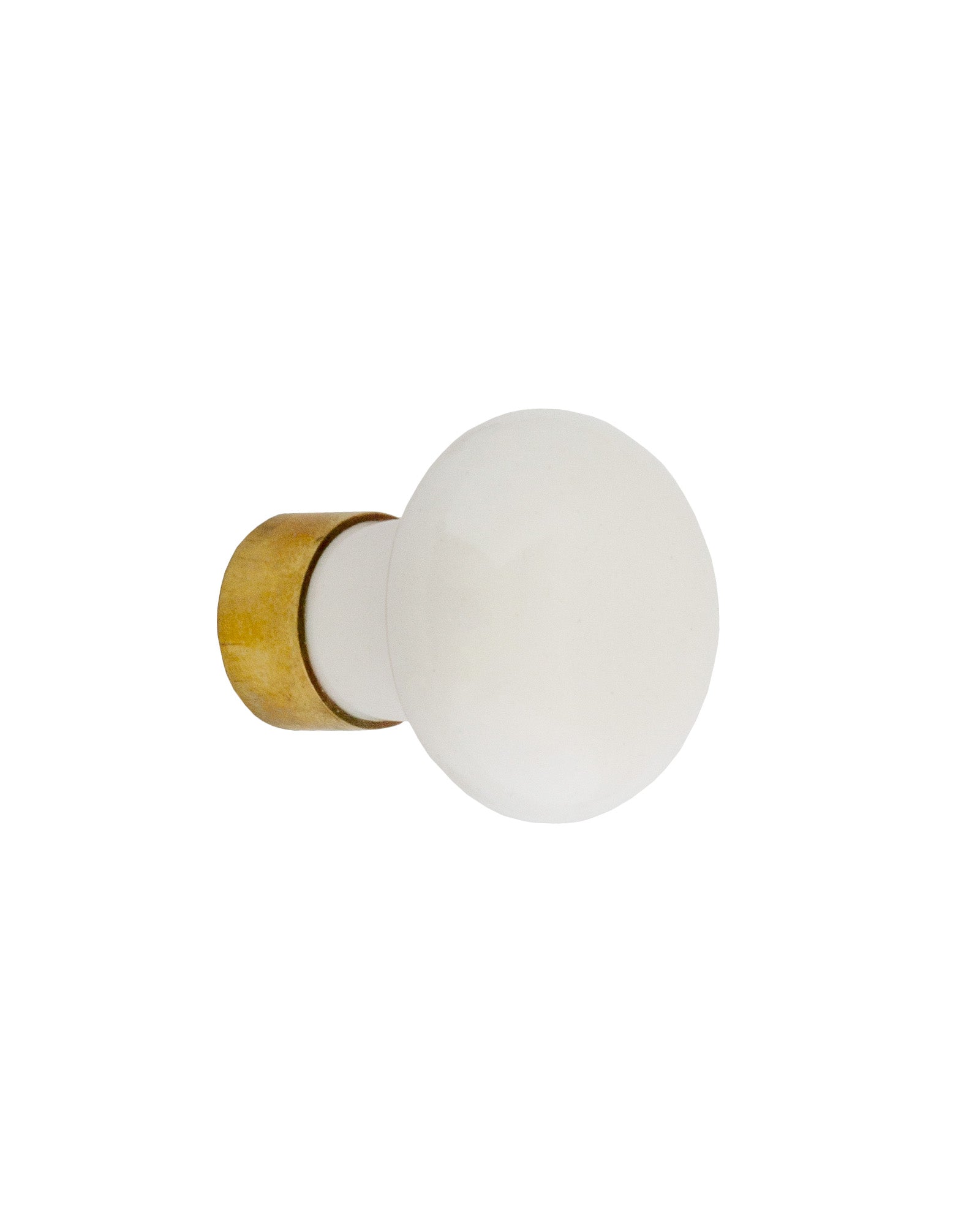 Knopp Porcelain Knob White/Brass - Elegant Cabinet & Drawer Hardware for Home Decor and Furniture Upgrade
