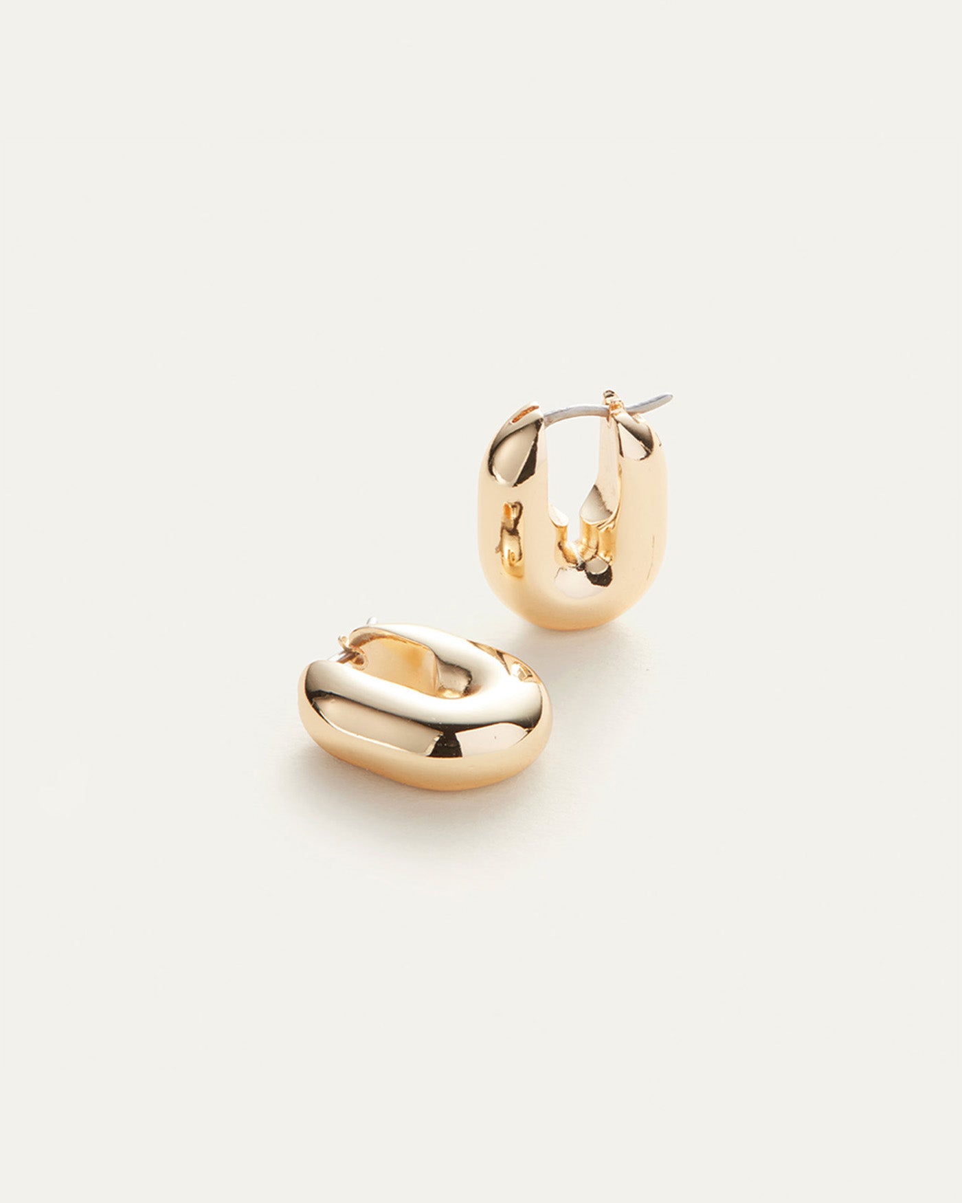 Puffy U Link Earrings for Women - Trendy Gold & Silver Hoop Earrings - Hypoallergenic Fashion Jewelry for Everyday Wear & Special Occasions