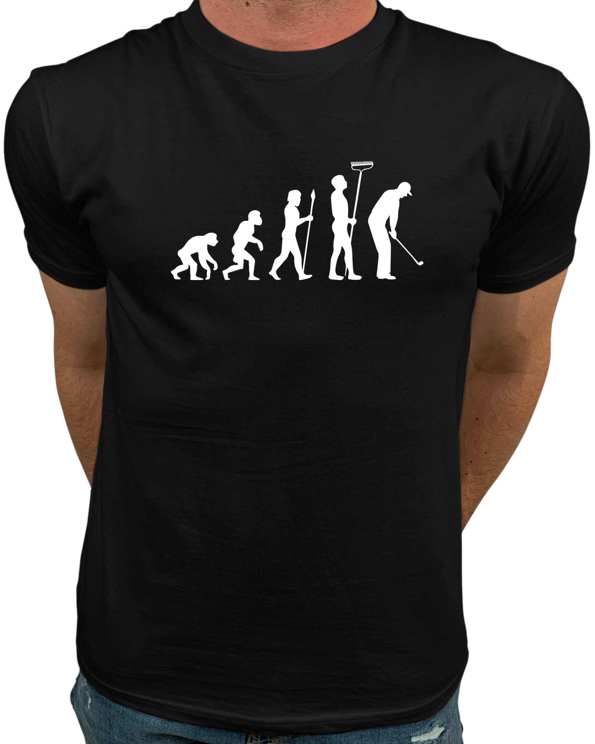Funny Evolution of Man T-Shirts for Men | Monkey to Modern Man Graphic Tees - Perfect for Casual Wear, Gifts & Humor Lovers