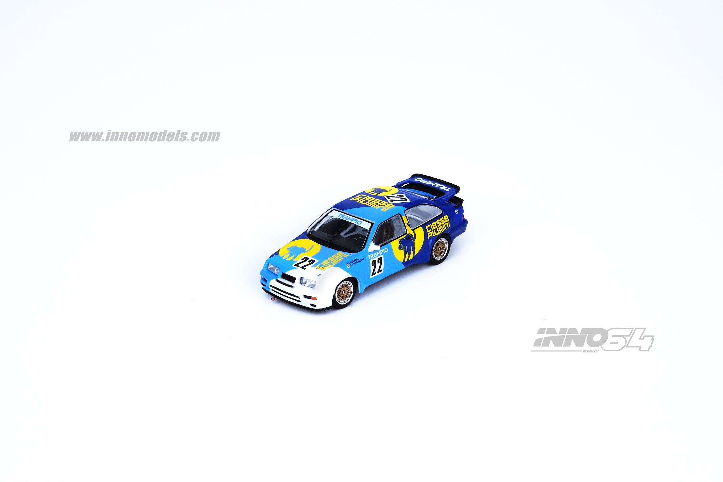 INNO Models 1:64 Scale Ford Sierra RS500 Cosworth #22 PIUMNI TRAMPIO JTC 1988 Winner Diecast Car - K. Niedzwiedz & H. Yokoshima - Collectible Racing Model for Display, Gifts, and Car Enthusiasts