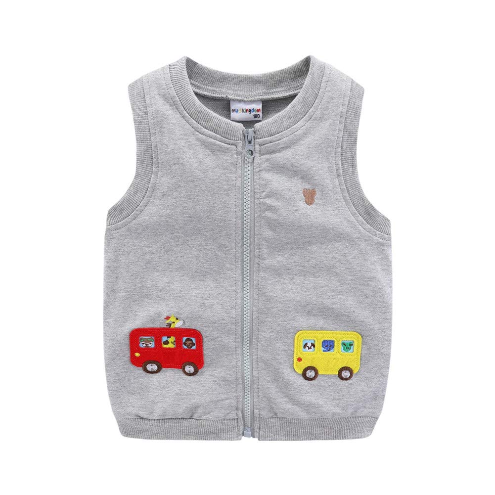 LittleSpring Kids Cartoon Vest Jacket - Zip Up Lightweight Outerwear for Boys & Girls | Perfect for Spring & Fall Outdoor Play, School, and Casual Wear
